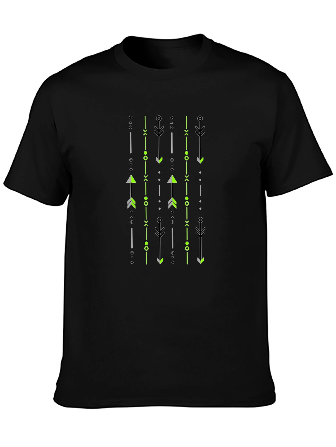 Geometric Arrow Print Black T-Shirt
