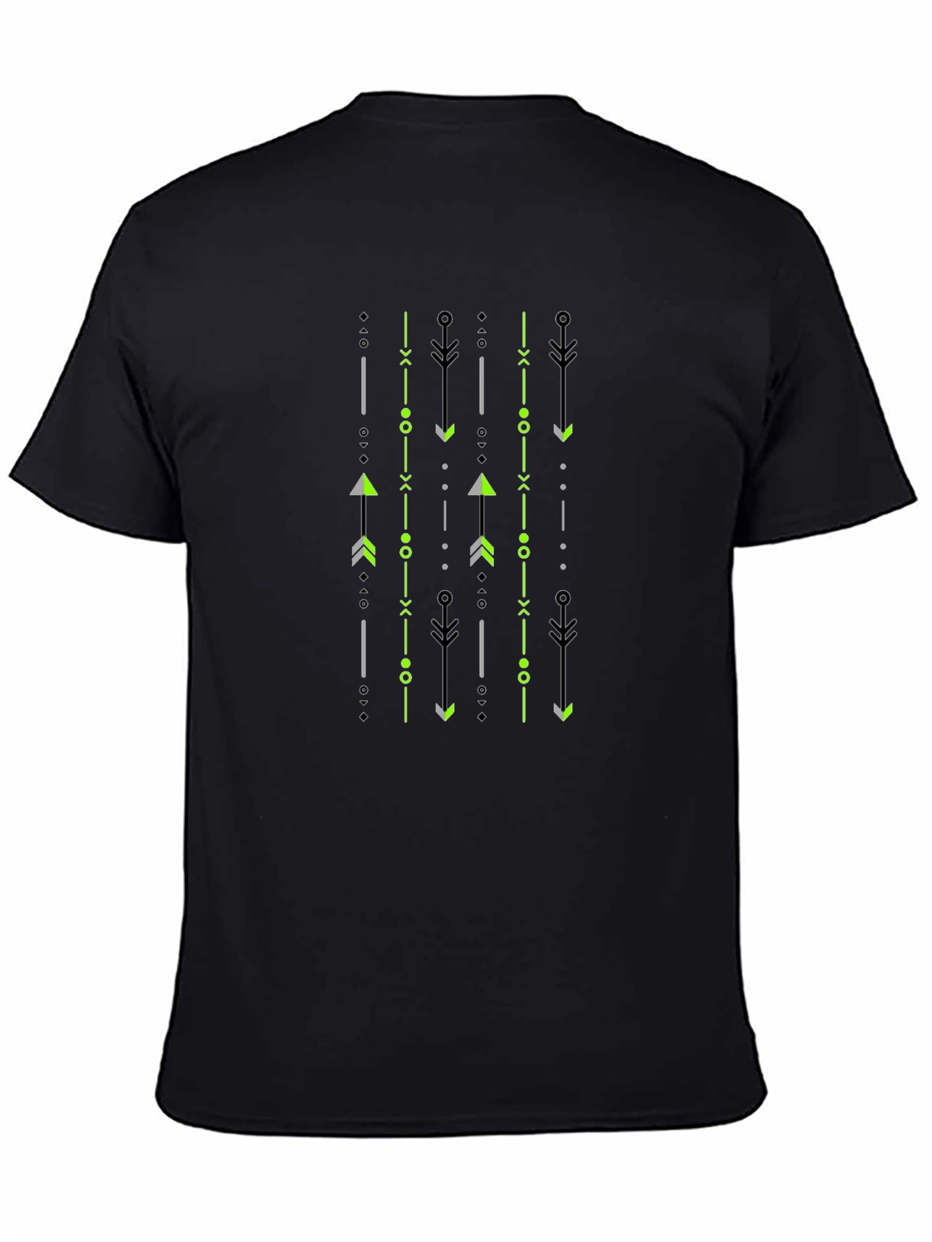 Geometric Arrow Print Black T-Shirt