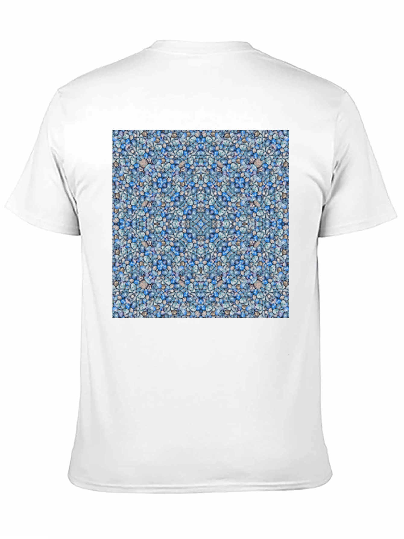 Blue Pebble Pattern Black T-Shirt