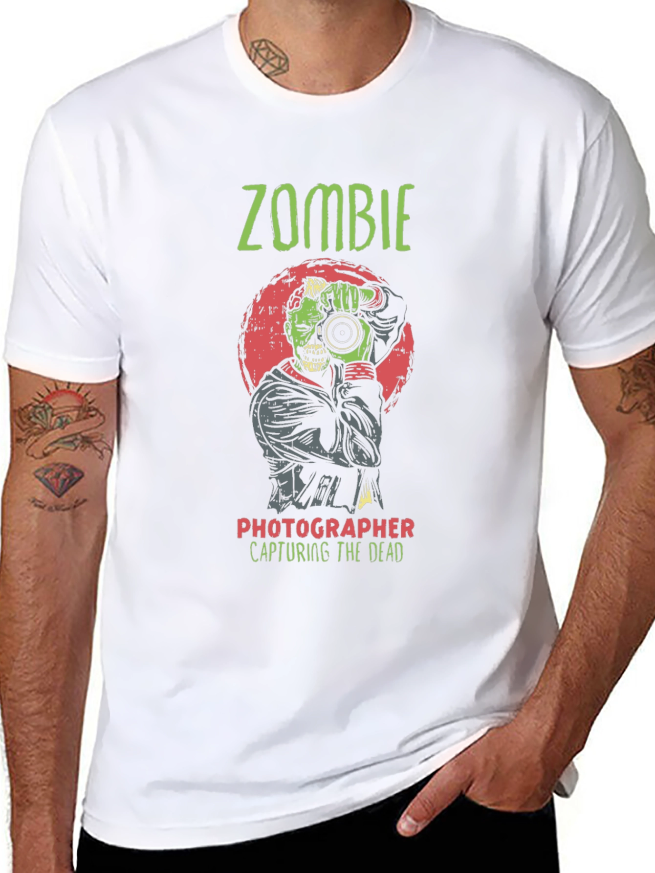 Zombie Photographer T-Shirt - Capturing the Dead