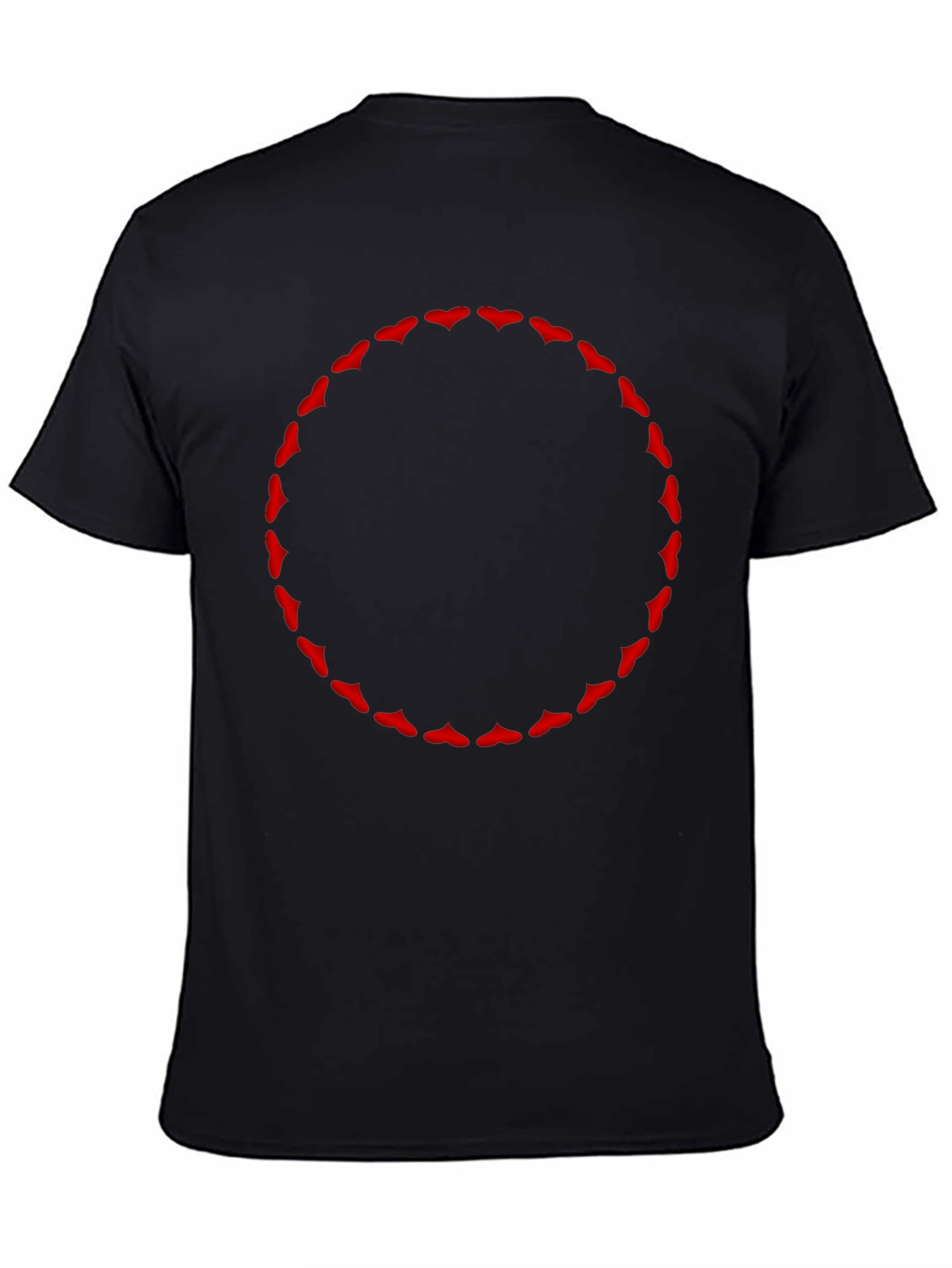 Graphic Tee - Red Hearts Circle Design
