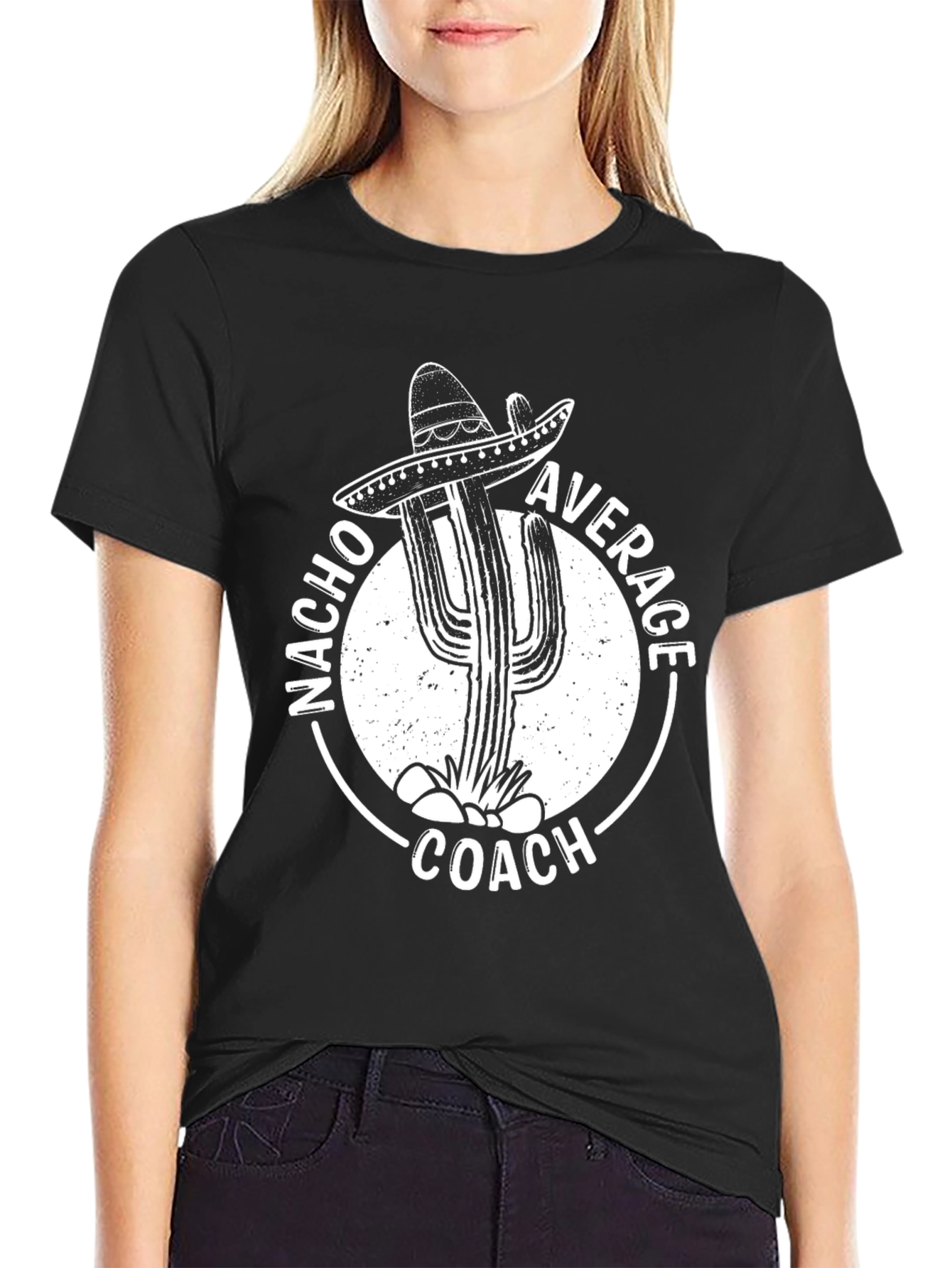 Nacho Average Coach T-Shirt - Cactus Sombrero Design