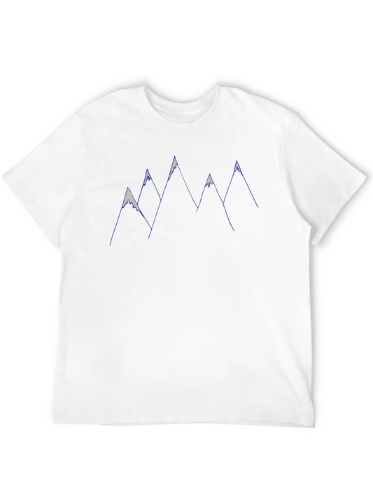Mountain Peaks Graphic Tee - Black Cotton T-Shirt