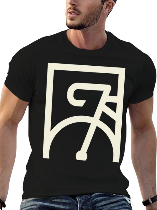 Black T-Shirt with Bicycle Graphic