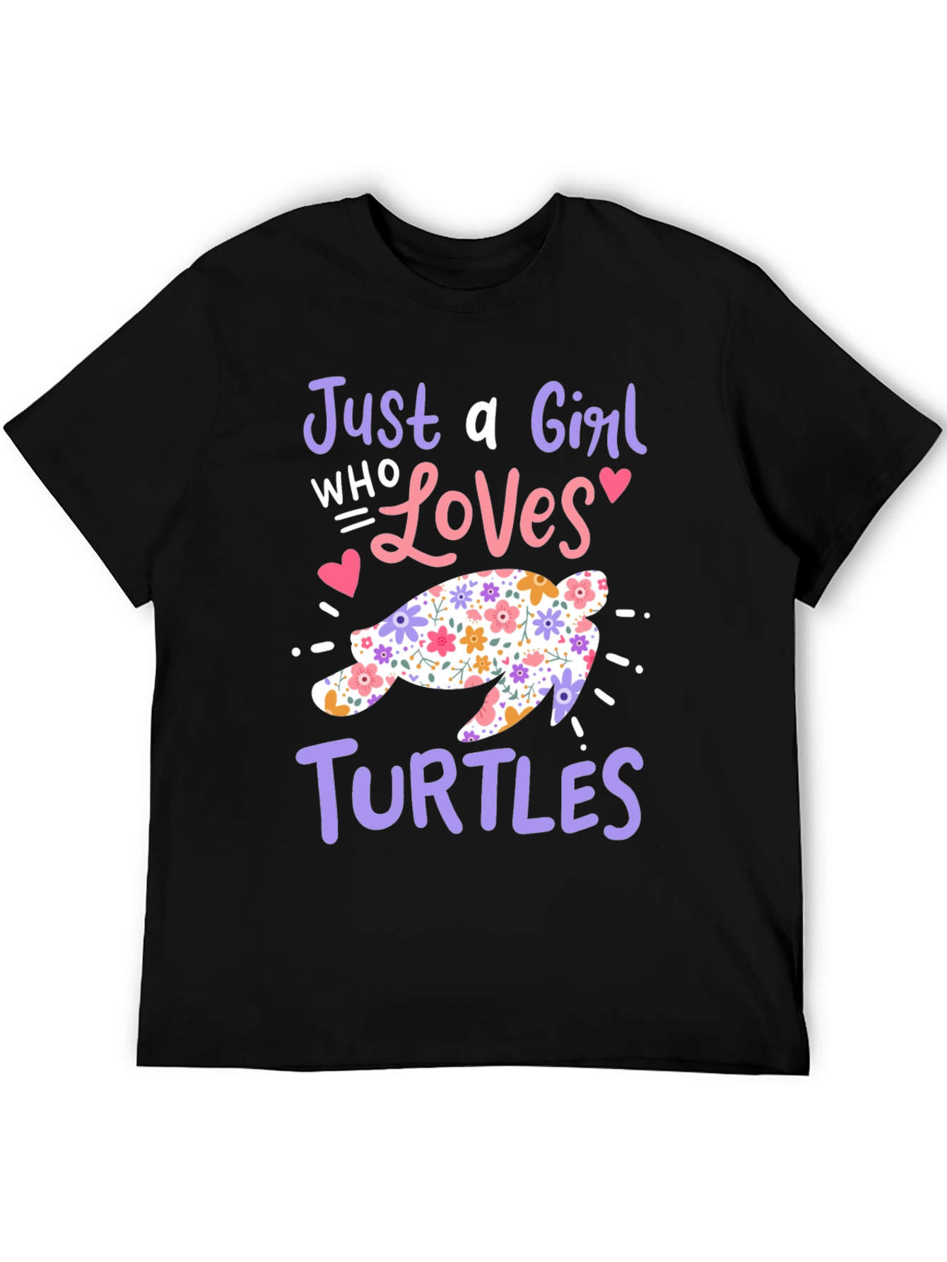 Girl Who Loves Turtles Floral Graphic Tee