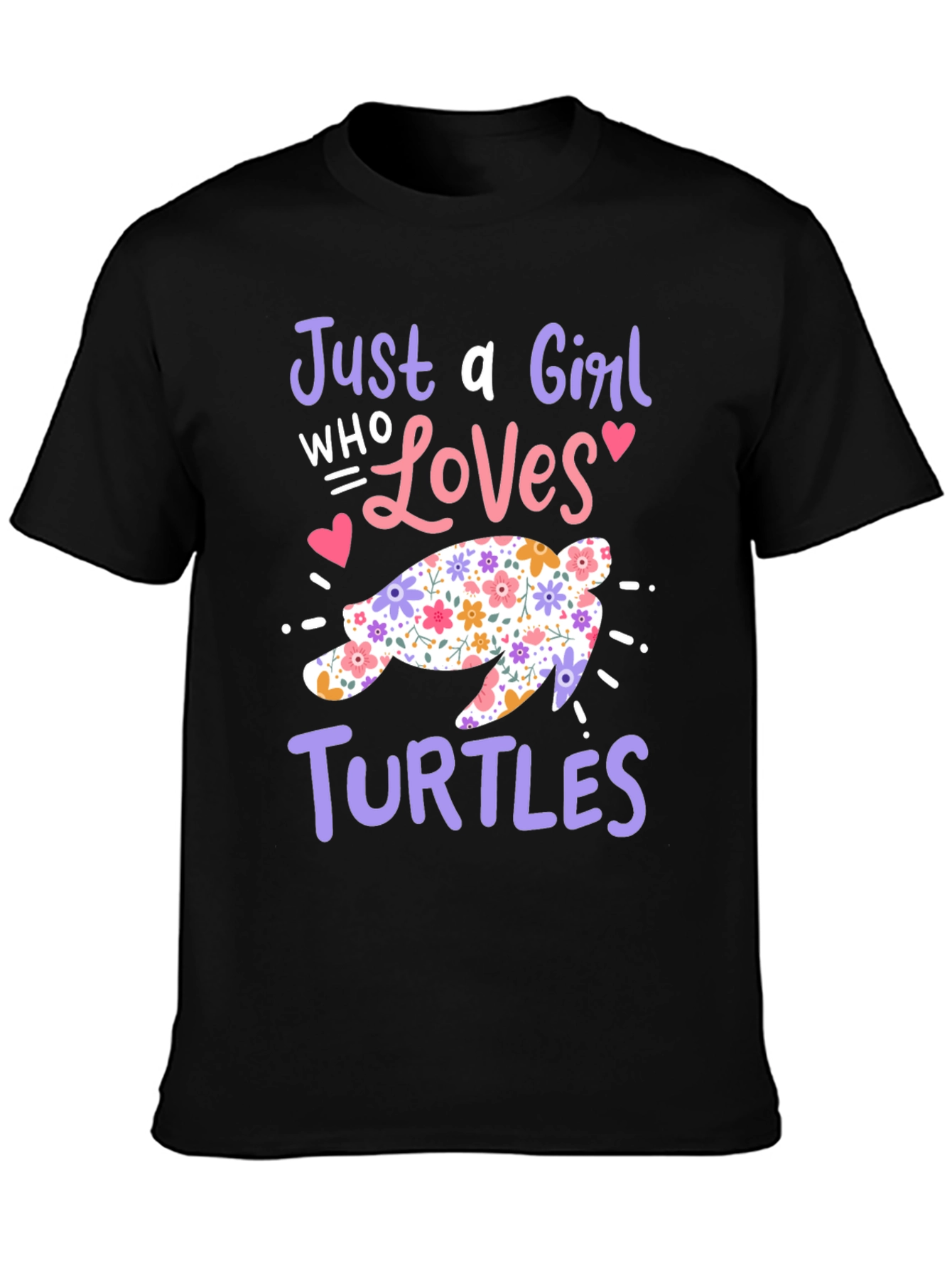 Girl Who Loves Turtles Floral Graphic Tee