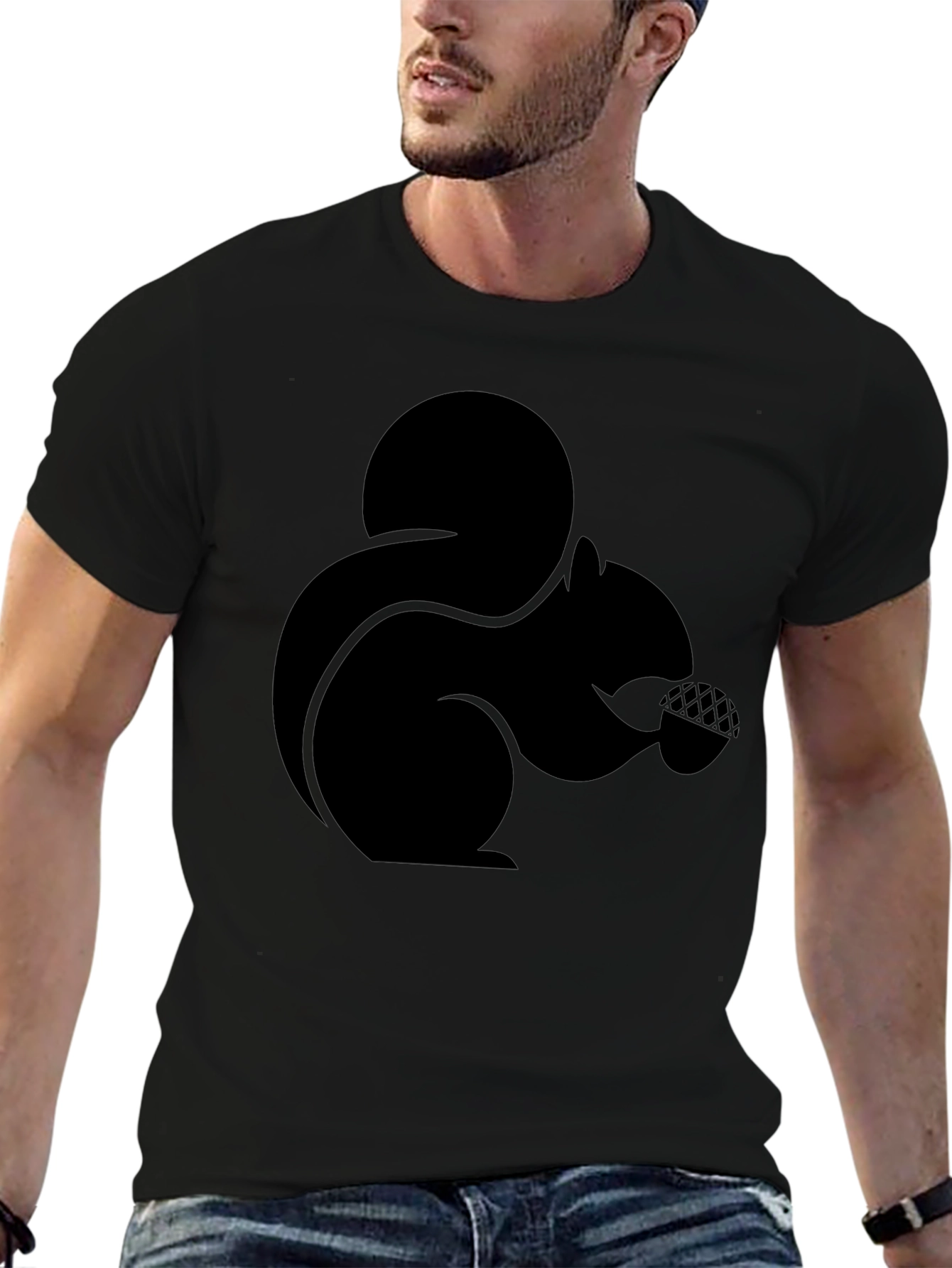 Squirrel Graphic T-Shirt - Black