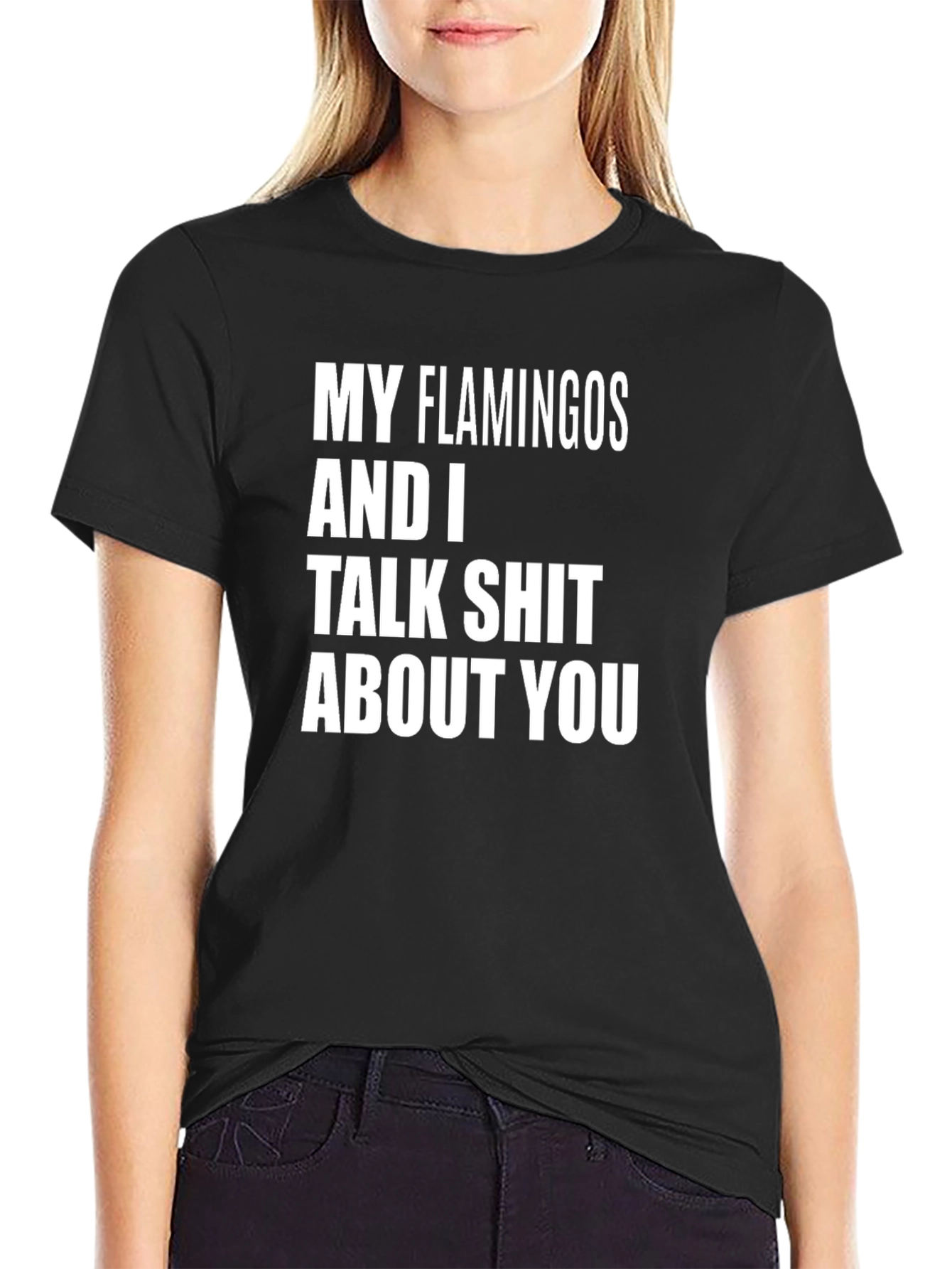 Funny Flamingo Graphic T-Shirt - Talk Shit