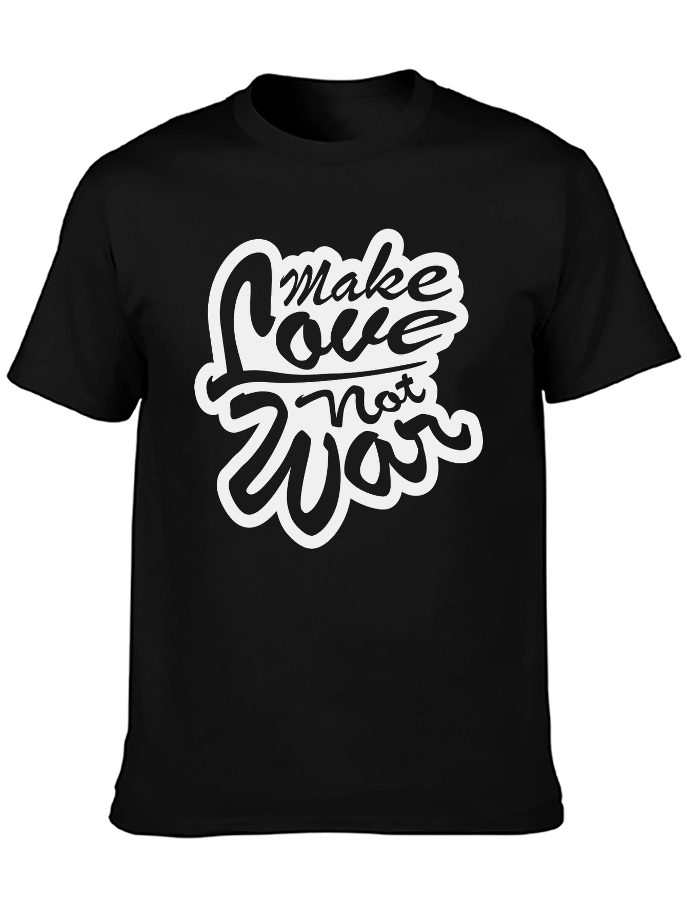 Make Love Not War Graphic Tee - Black