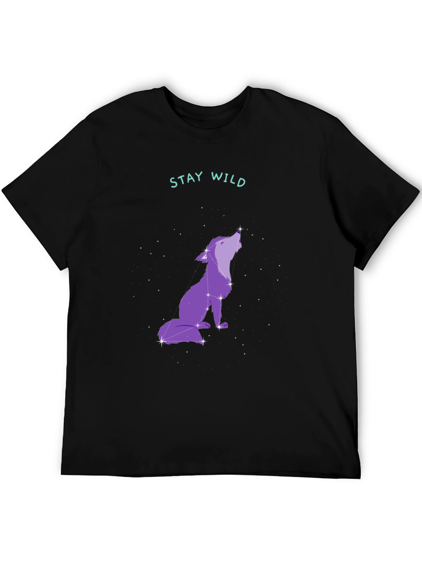 Stay Wild Wolf Graphic Tee - Black
