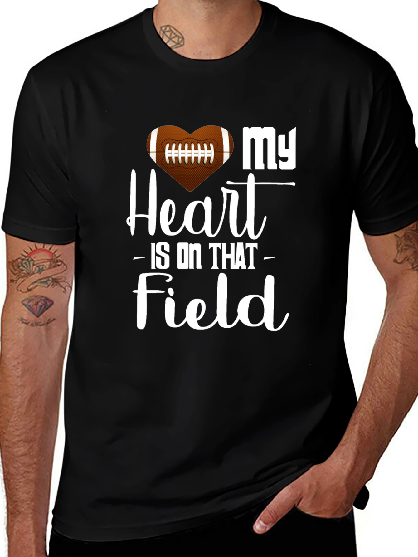 My Heart Is On That Field Football Graphic Tee