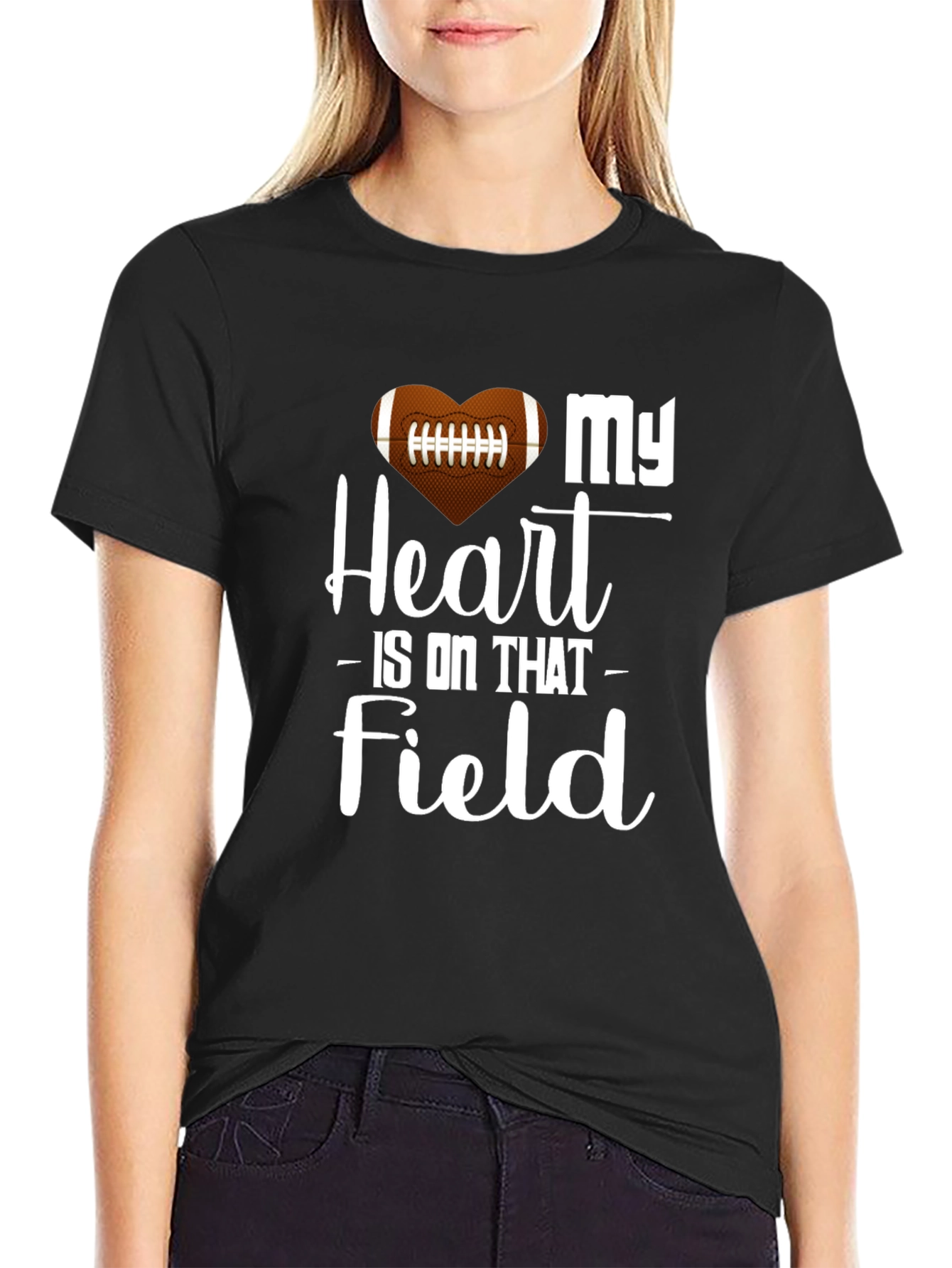 My Heart Is On That Field Football Graphic Tee