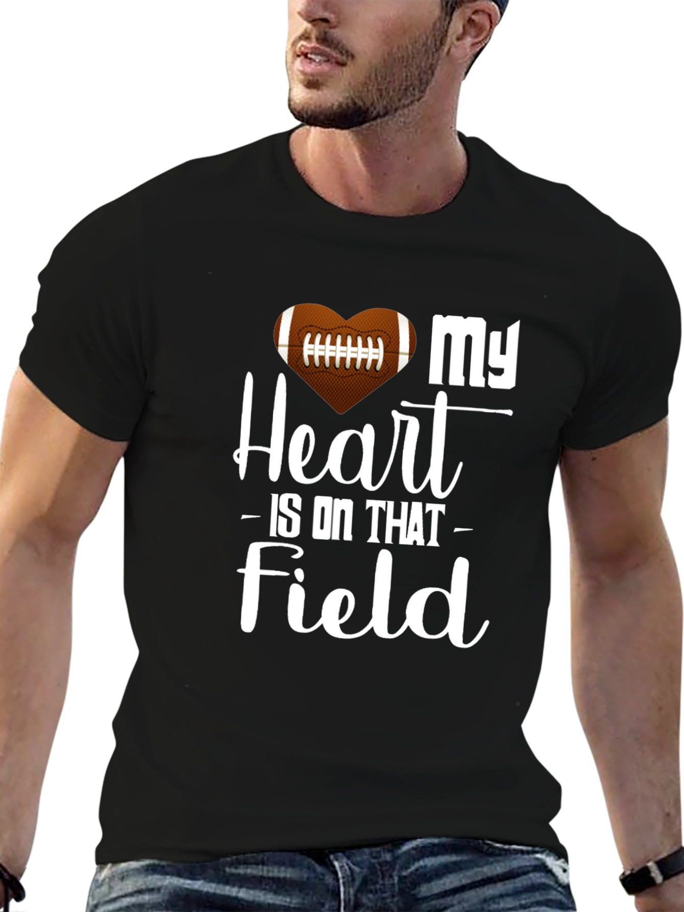 My Heart Is On That Field Football Graphic Tee