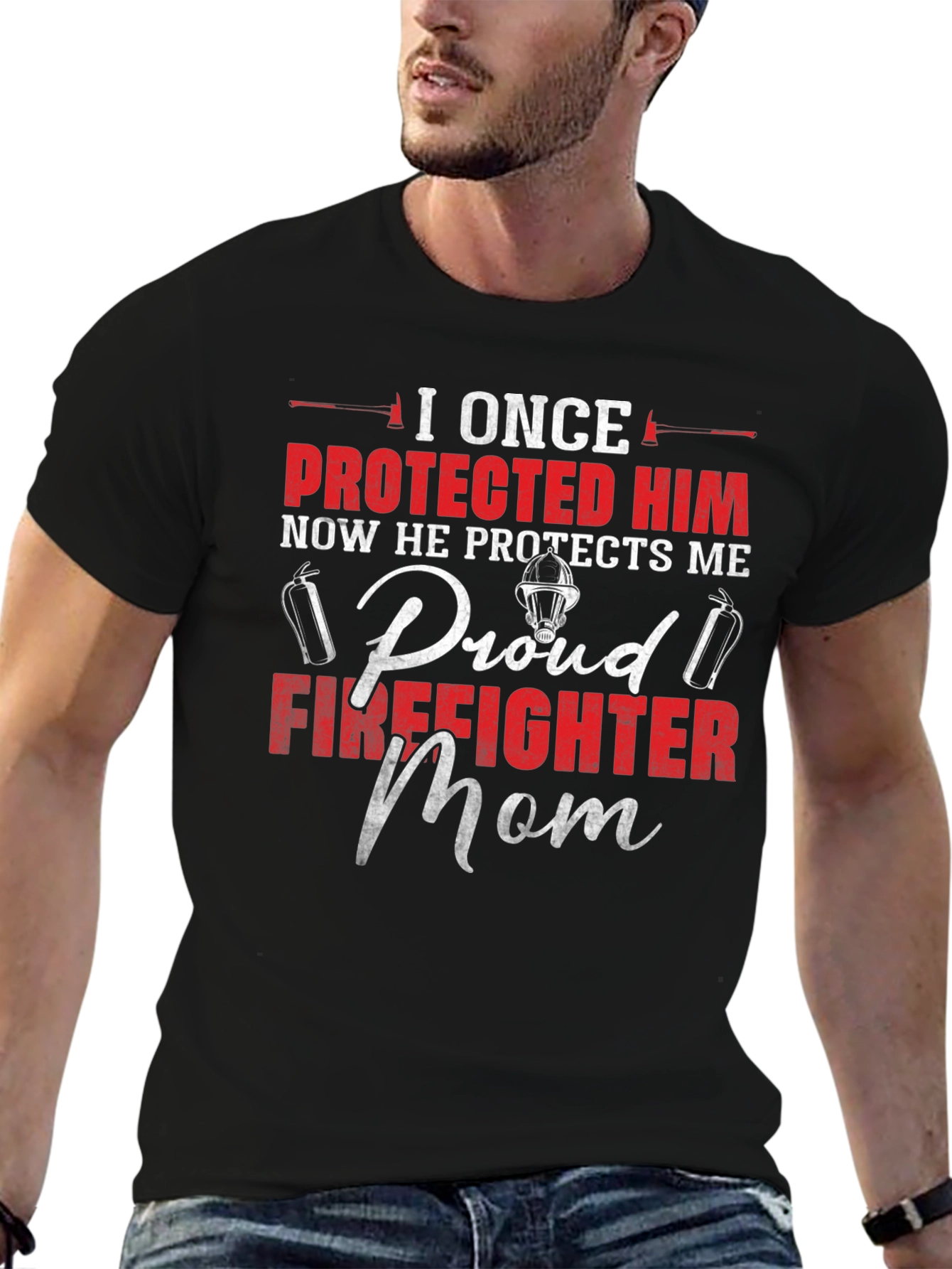 Proud Firefighter Mom Graphic Tee
