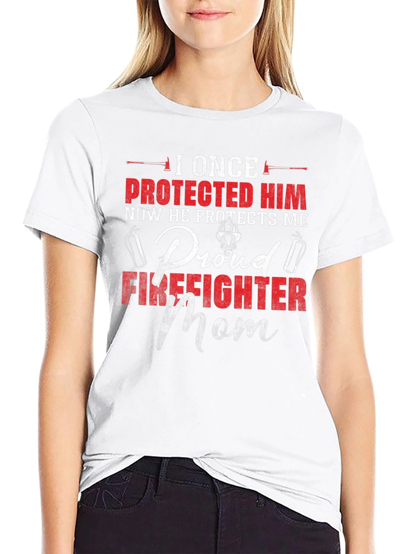 Proud Firefighter Mom Graphic Tee