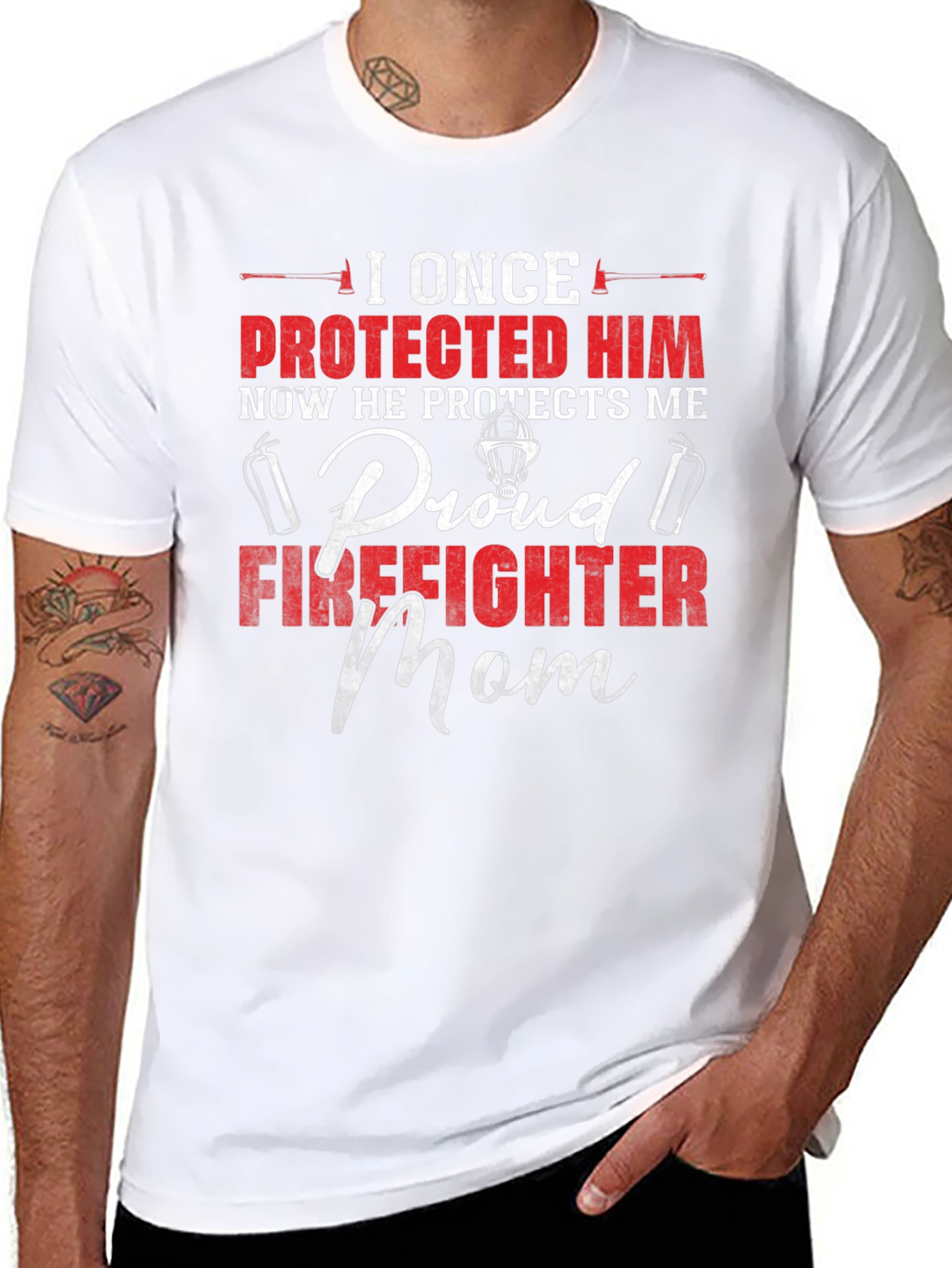 Proud Firefighter Mom Graphic Tee