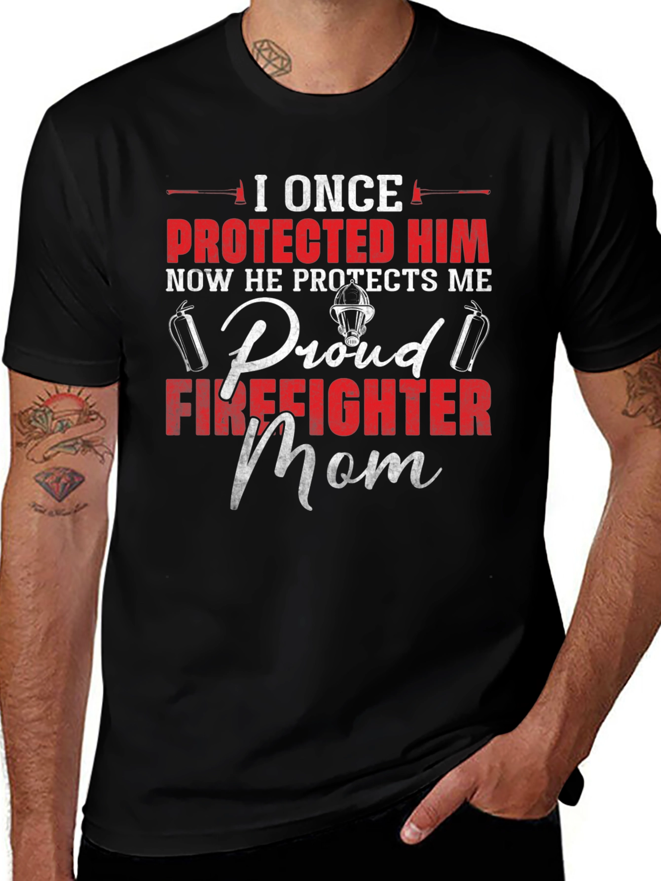 Proud Firefighter Mom Graphic Tee