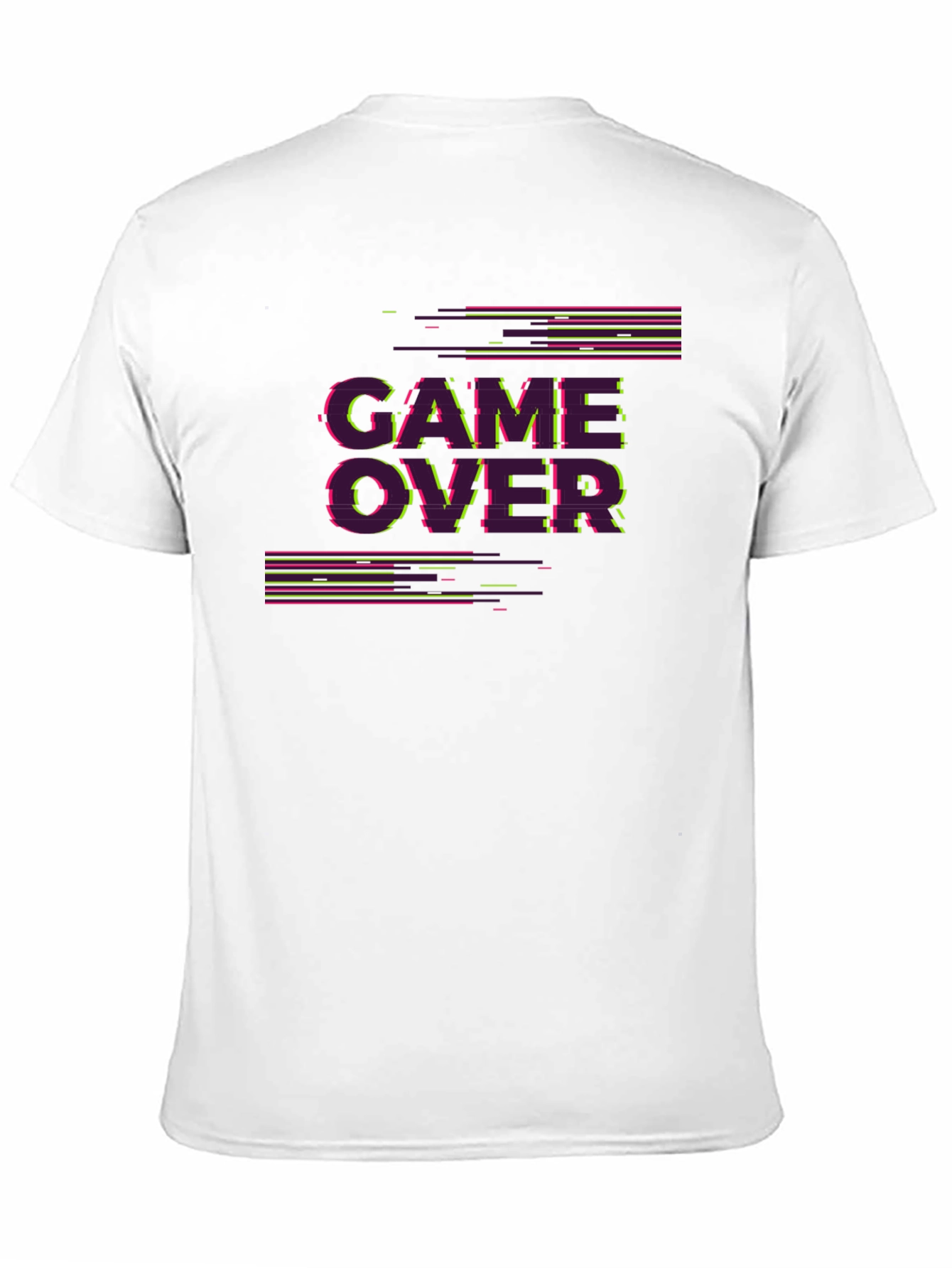 Game Over Glitch Graphic Tee - Black Cotton