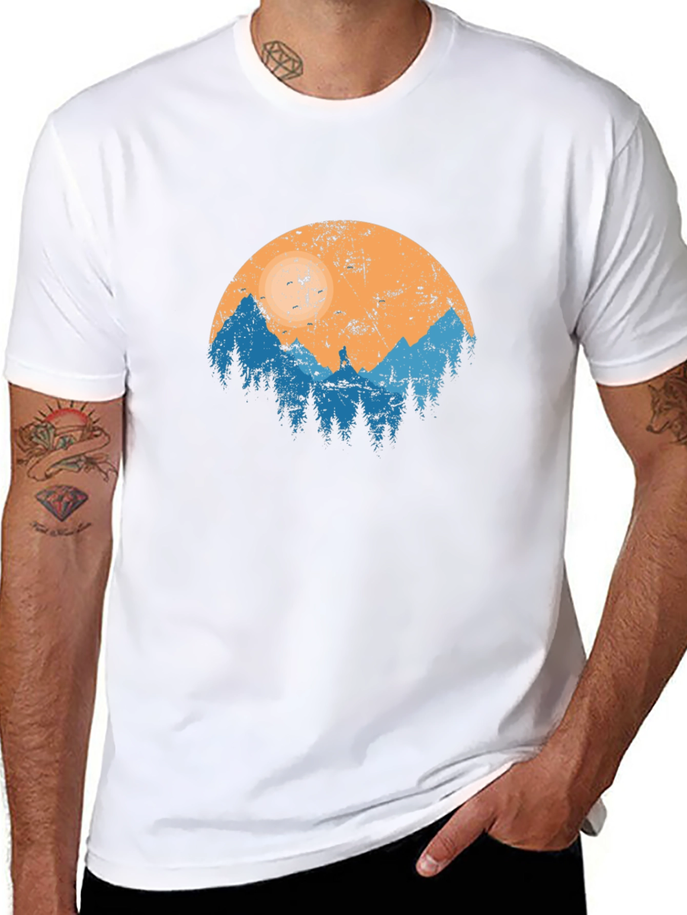Nature Print Black T-Shirt