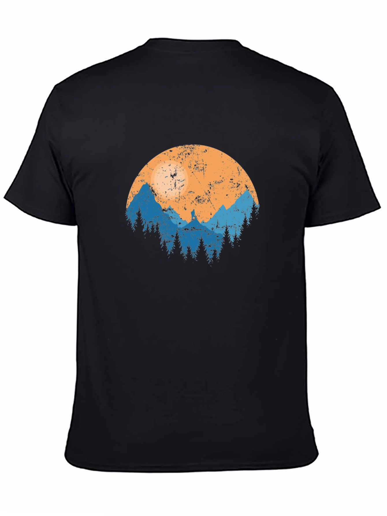 Nature Print Black T-Shirt