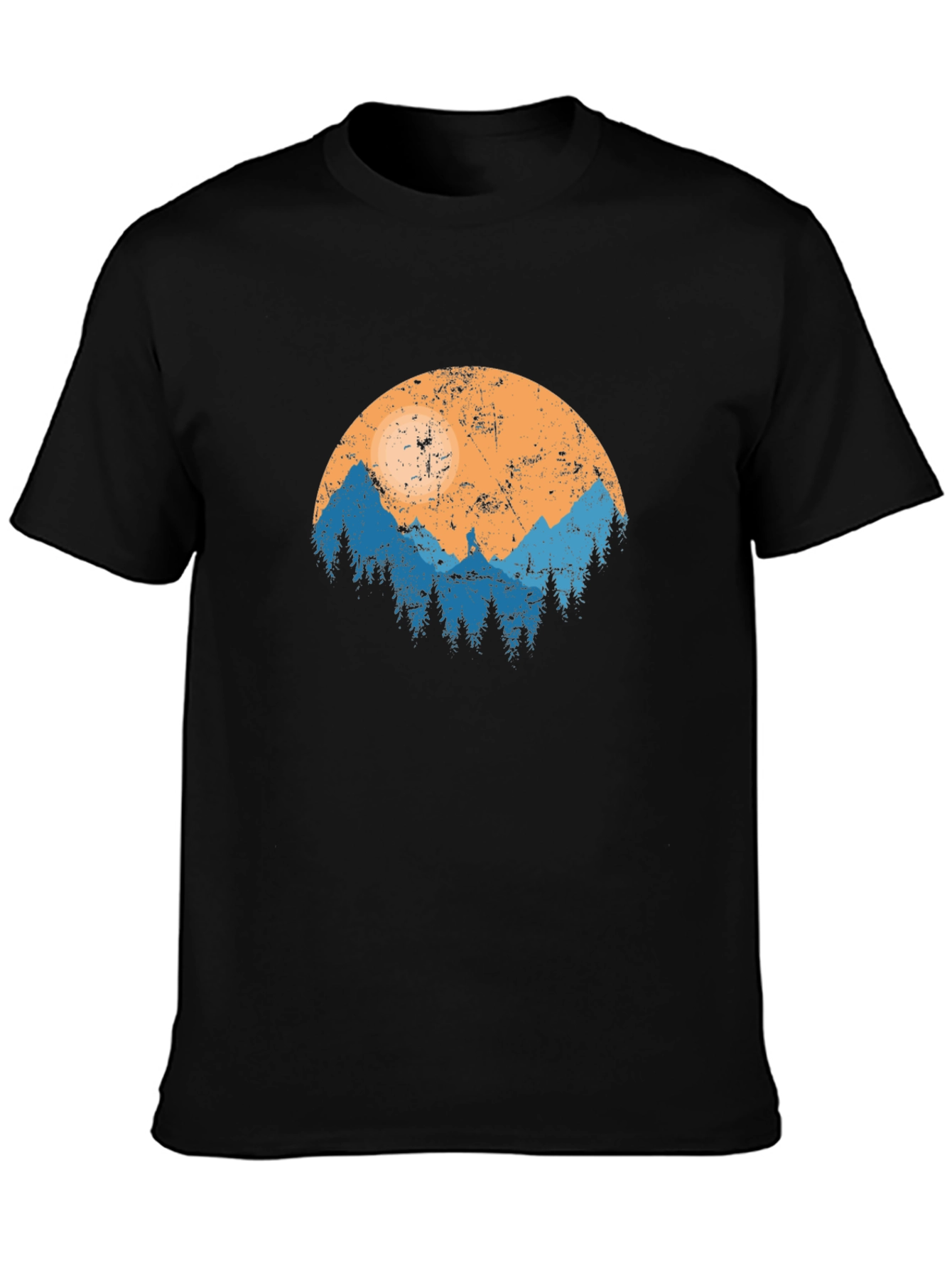 Nature Print Black T-Shirt