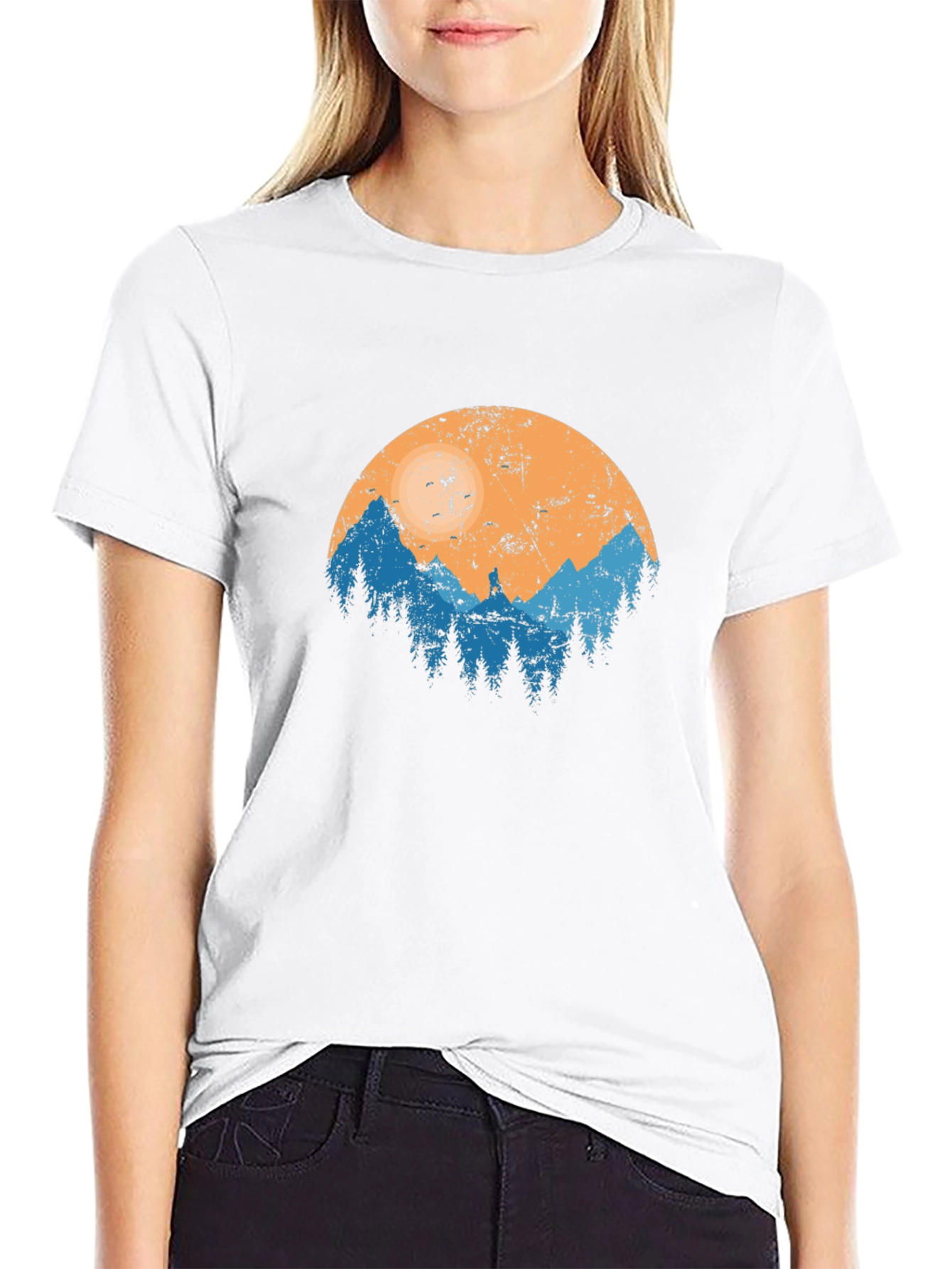 Nature Print Black T-Shirt