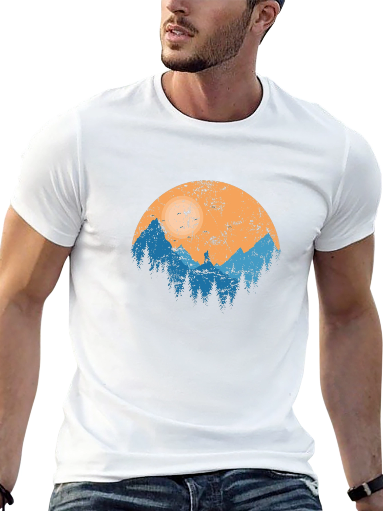 Nature Print Black T-Shirt
