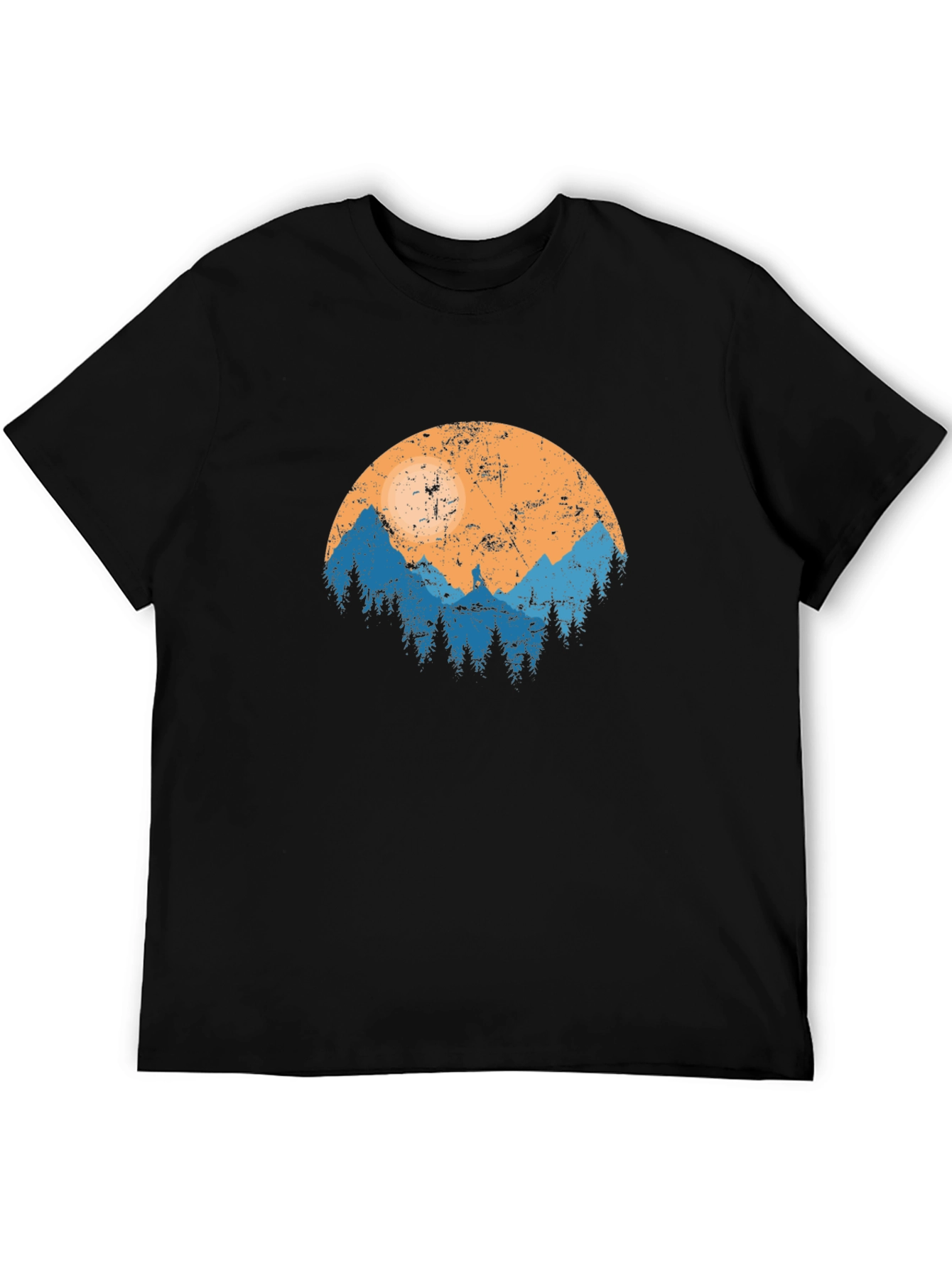 Nature Print Black T-Shirt