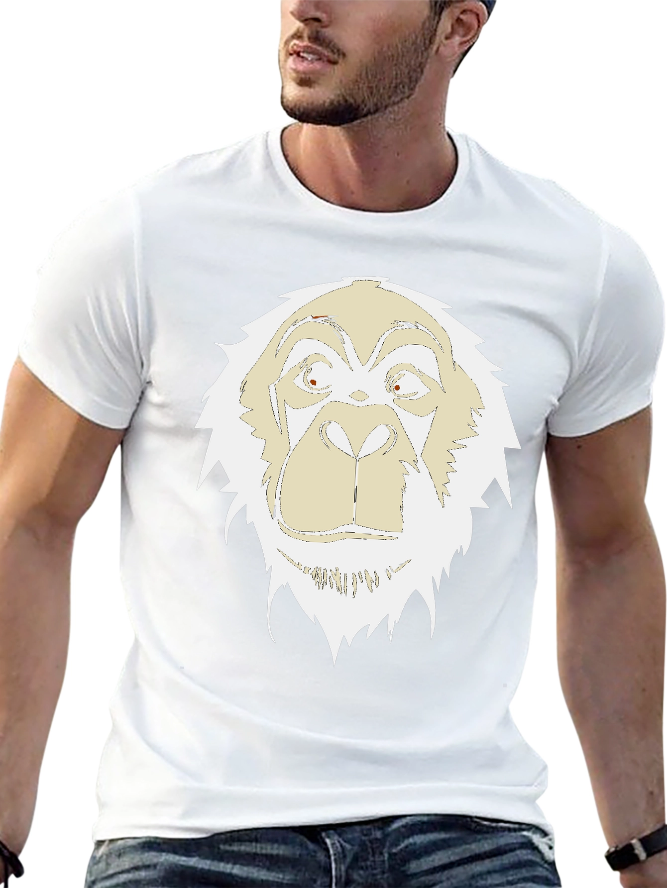 Unique Gorilla Graphic Print Black T-Shirt