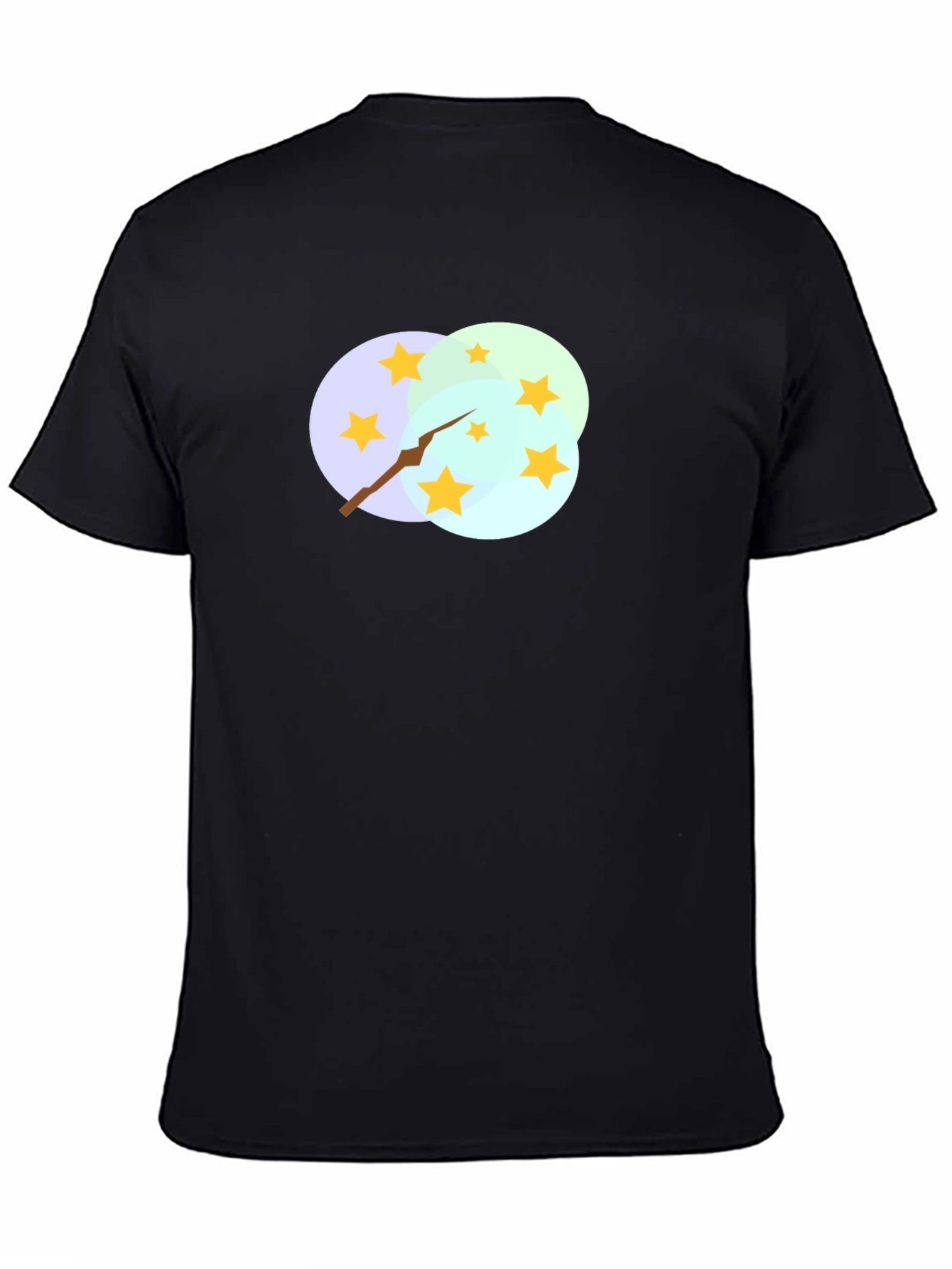 Stars and Clouds Graphic Tee - Stylish Black T-Shirt