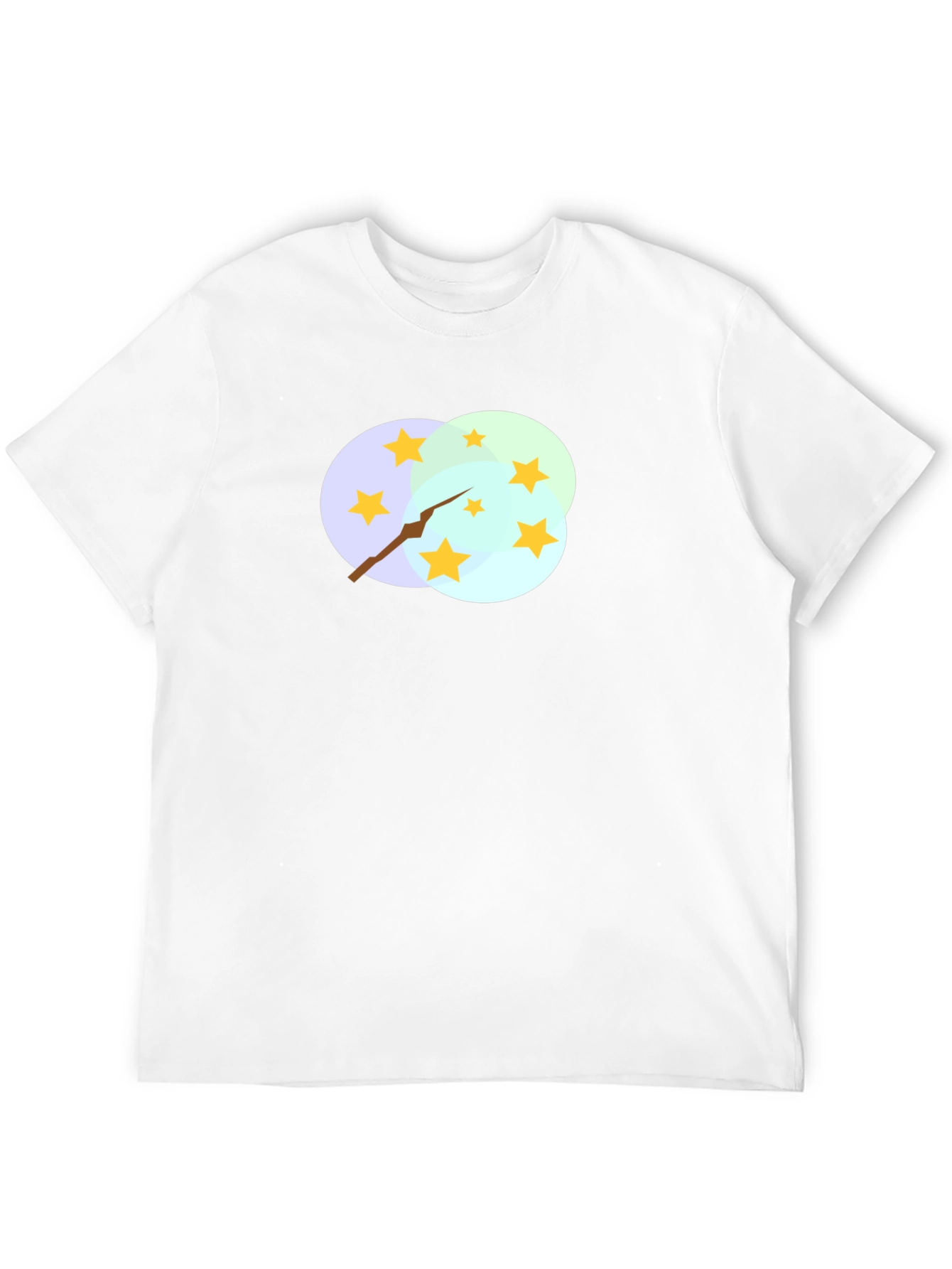 Stars and Clouds Graphic Tee - Stylish Black T-Shirt