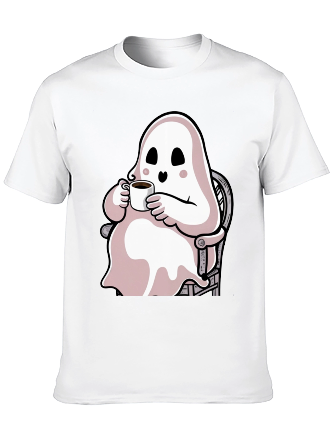 Ghost Sipping Coffee Graphic Tee
