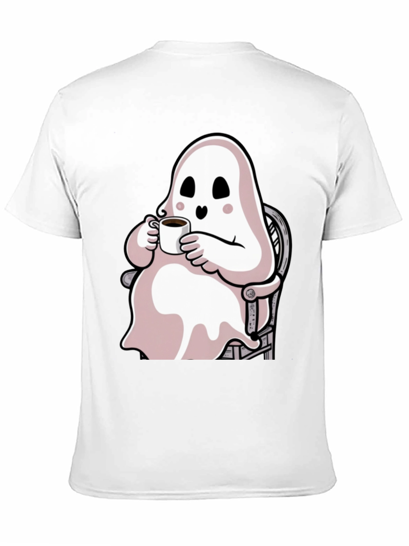 Ghost Sipping Coffee Graphic Tee