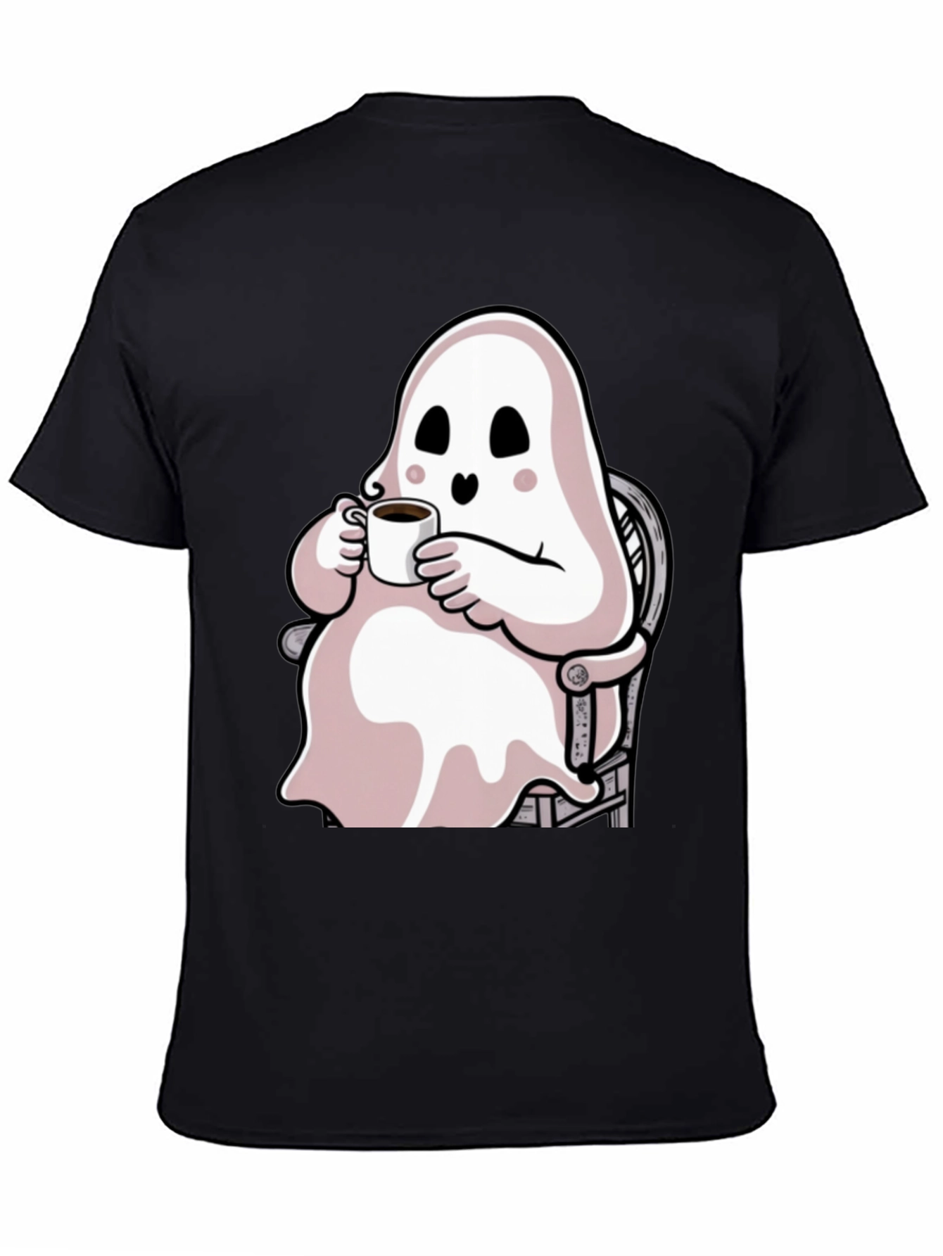 Ghost Sipping Coffee Graphic Tee