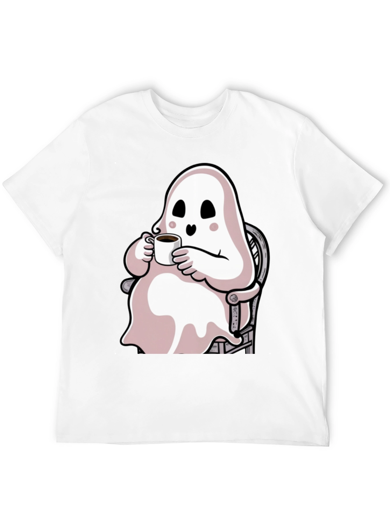 Ghost Sipping Coffee Graphic Tee