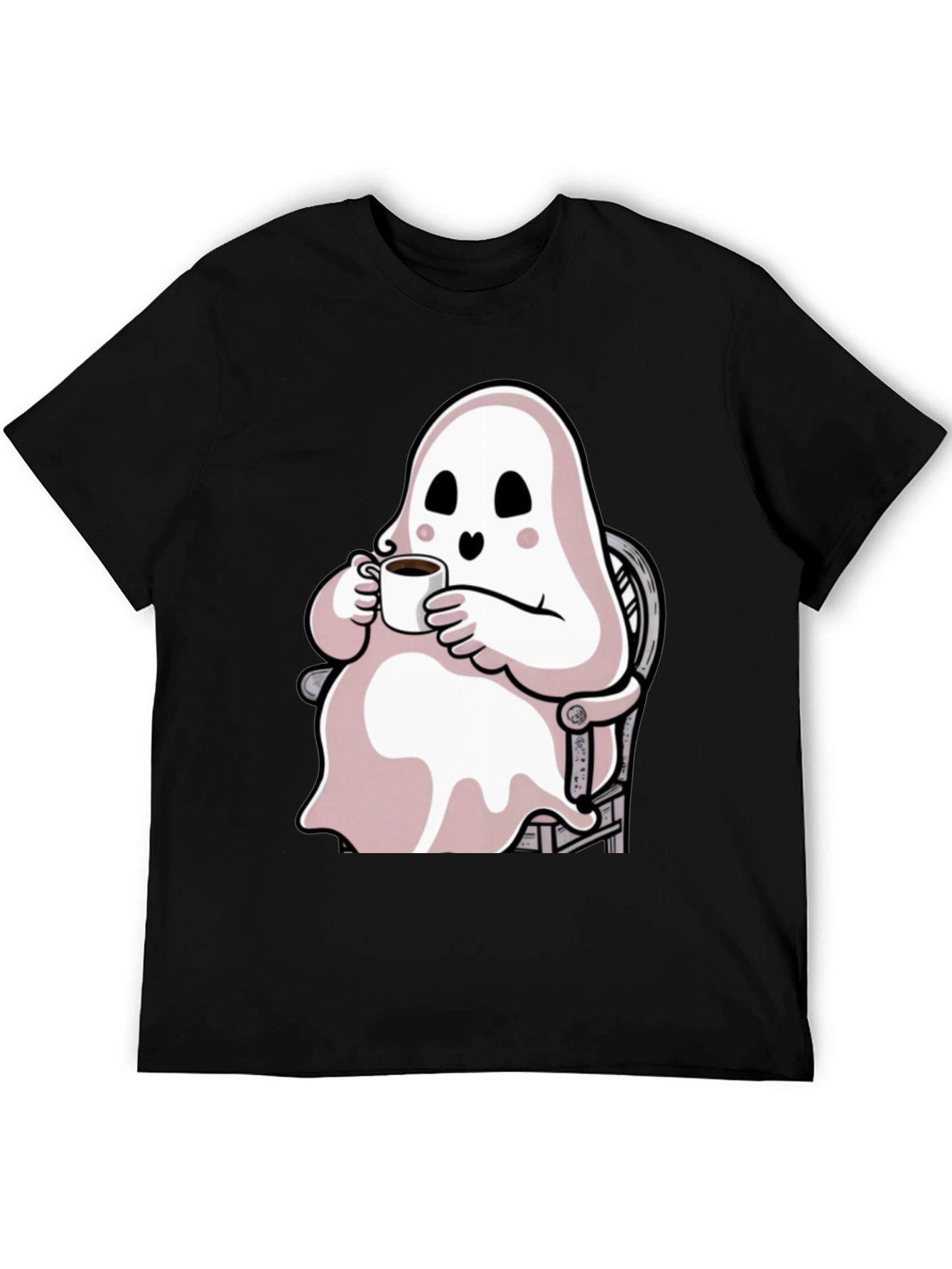 Ghost Sipping Coffee Graphic Tee