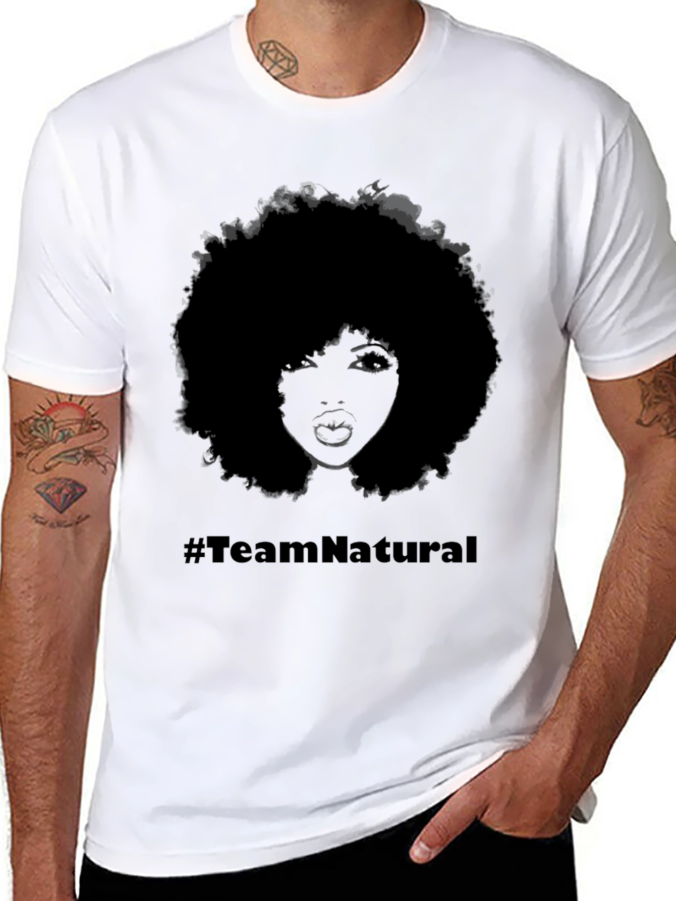 Team Natural Afro Graphic Tee - Unisex Black T-Shirt