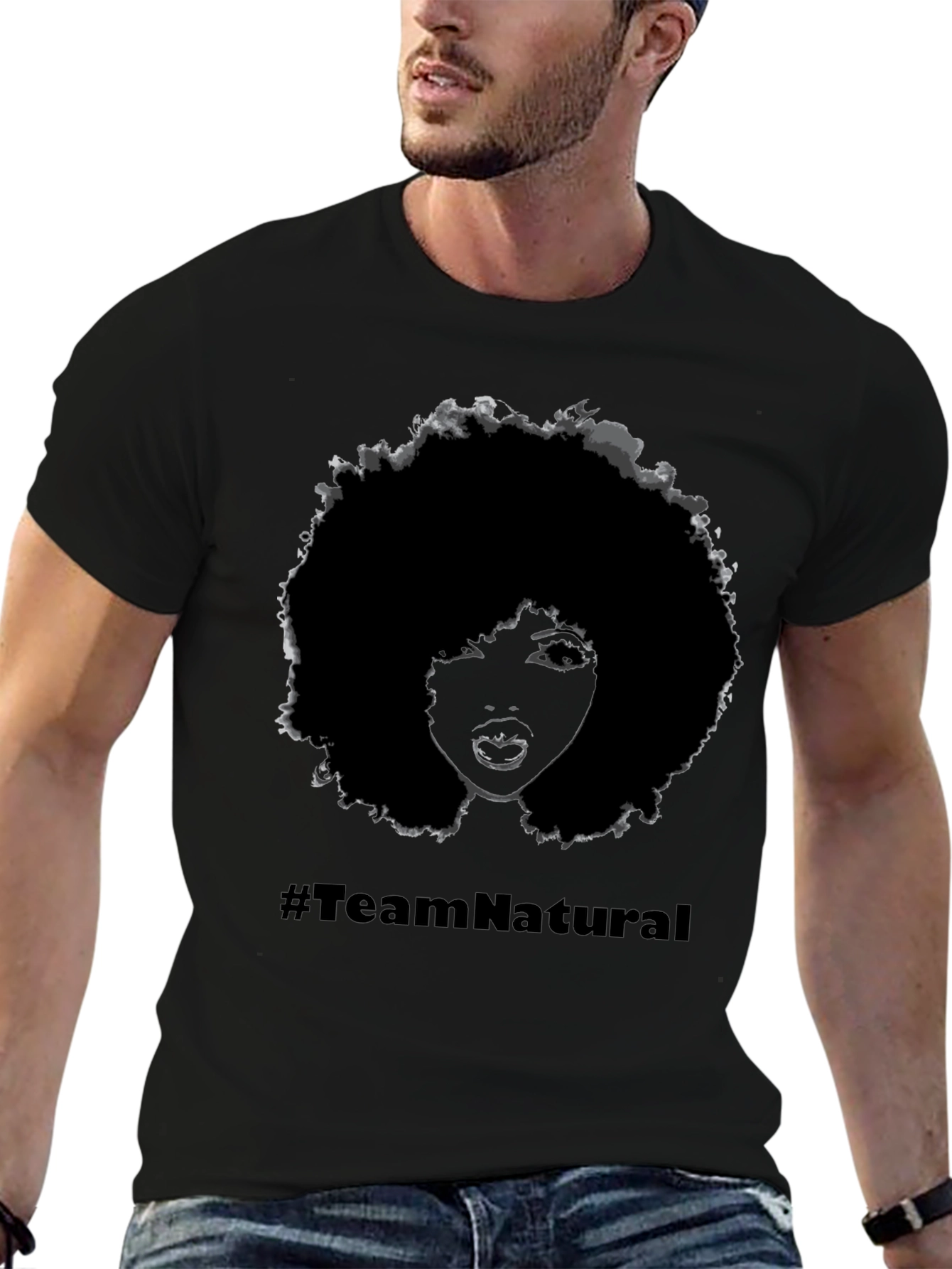 Team Natural Afro Graphic Tee - Unisex Black T-Shirt