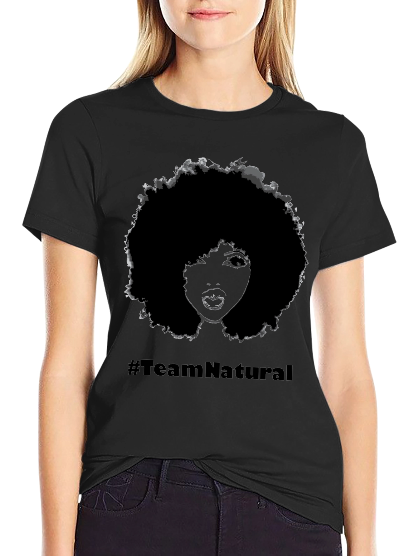Team Natural Afro Graphic Tee - Unisex Black T-Shirt