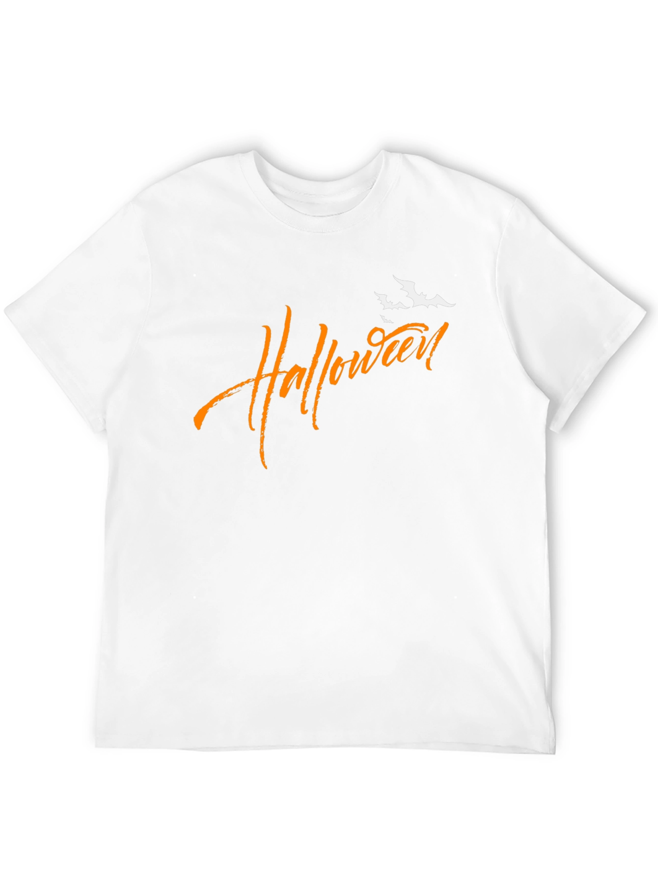 Halloween Bats Graphic Tee - Black Cotton T-Shirt