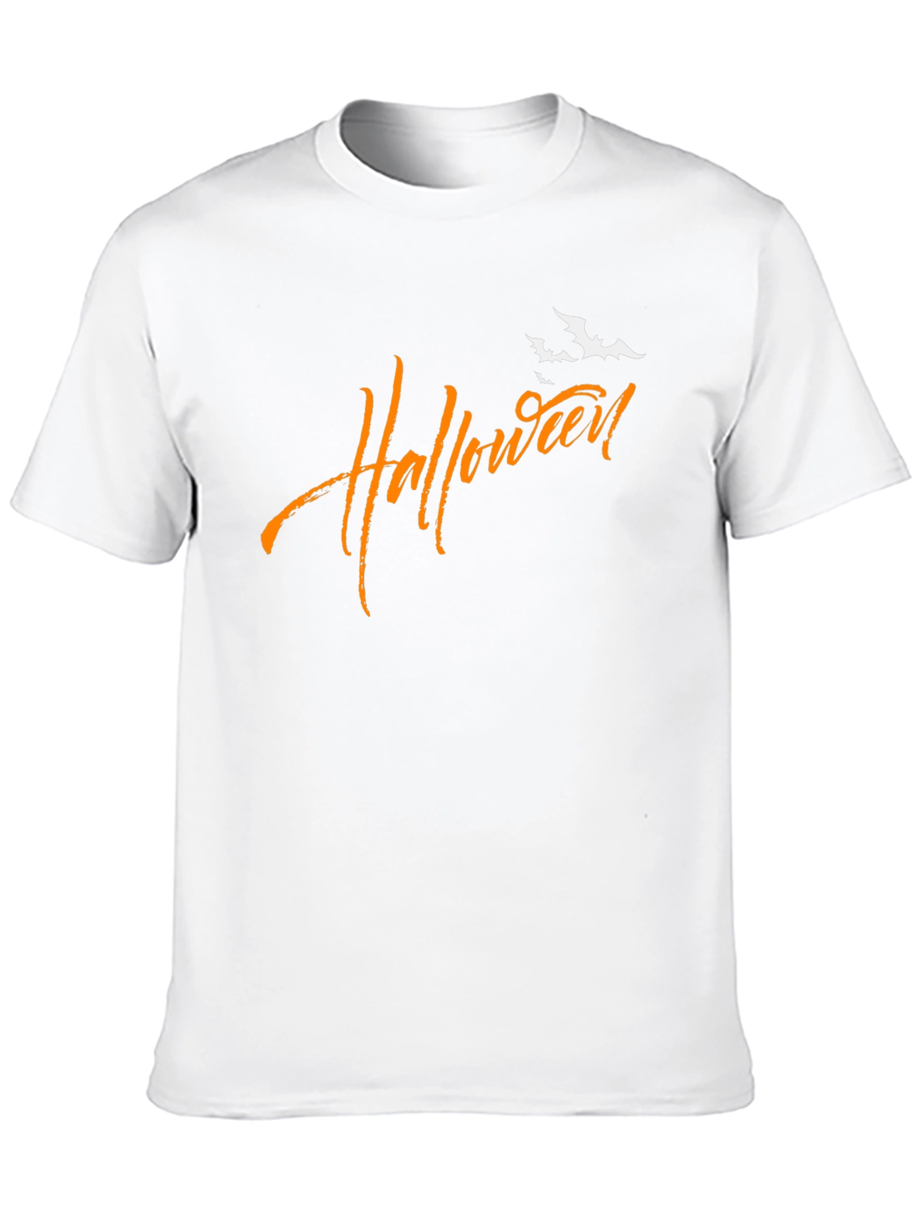 Halloween Bats Graphic Tee - Black Cotton T-Shirt