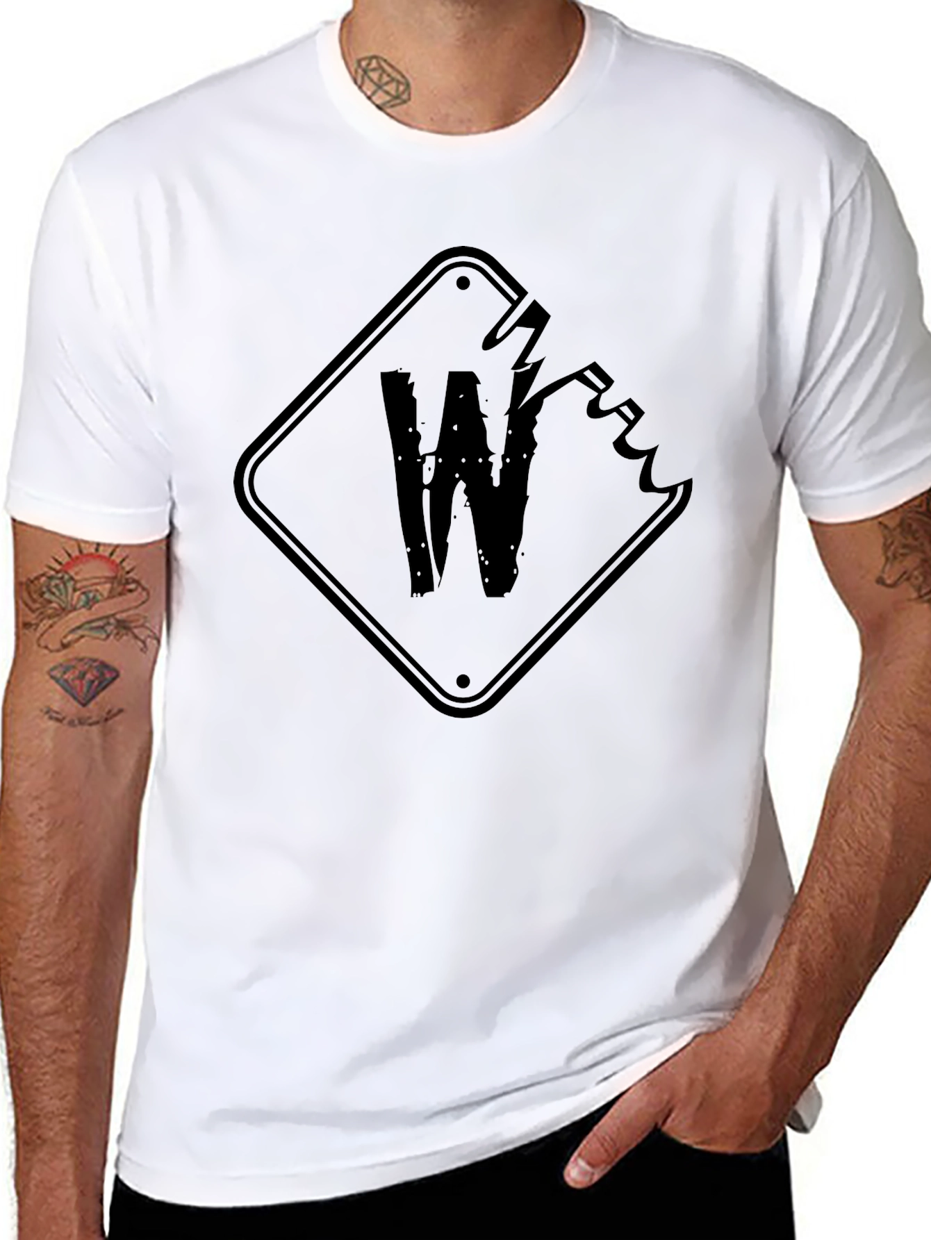 Edgy W Graphic Black T-Shirt