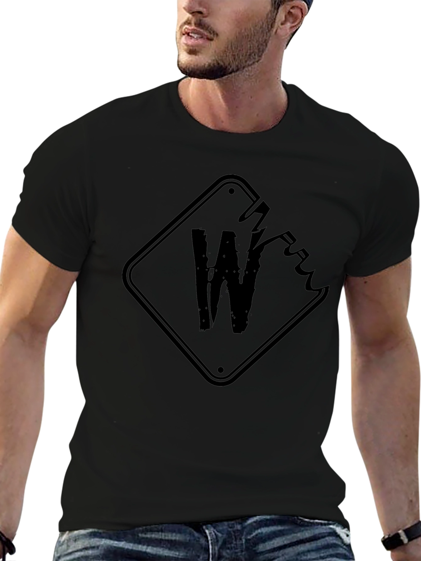 Edgy W Graphic Black T-Shirt
