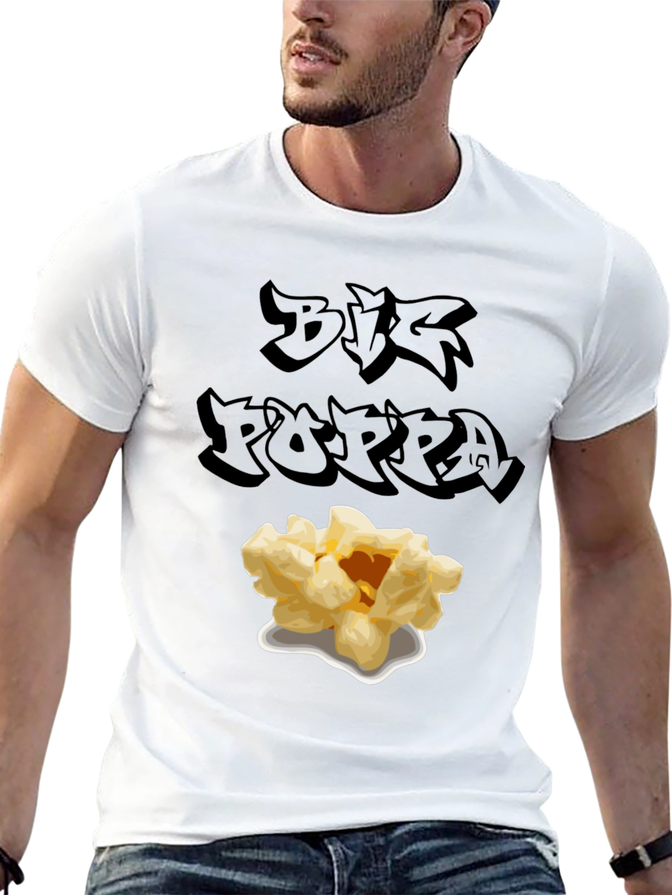 Big Poppa Popcorn Black T-Shirt