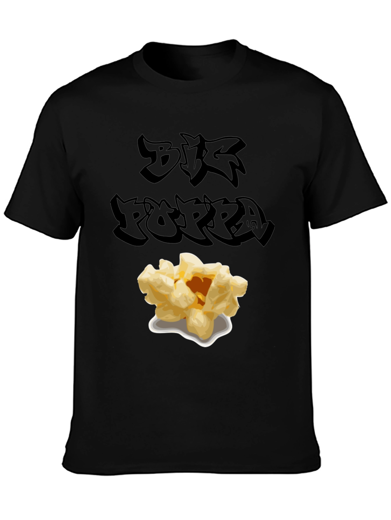 Big Poppa Popcorn Black T-Shirt