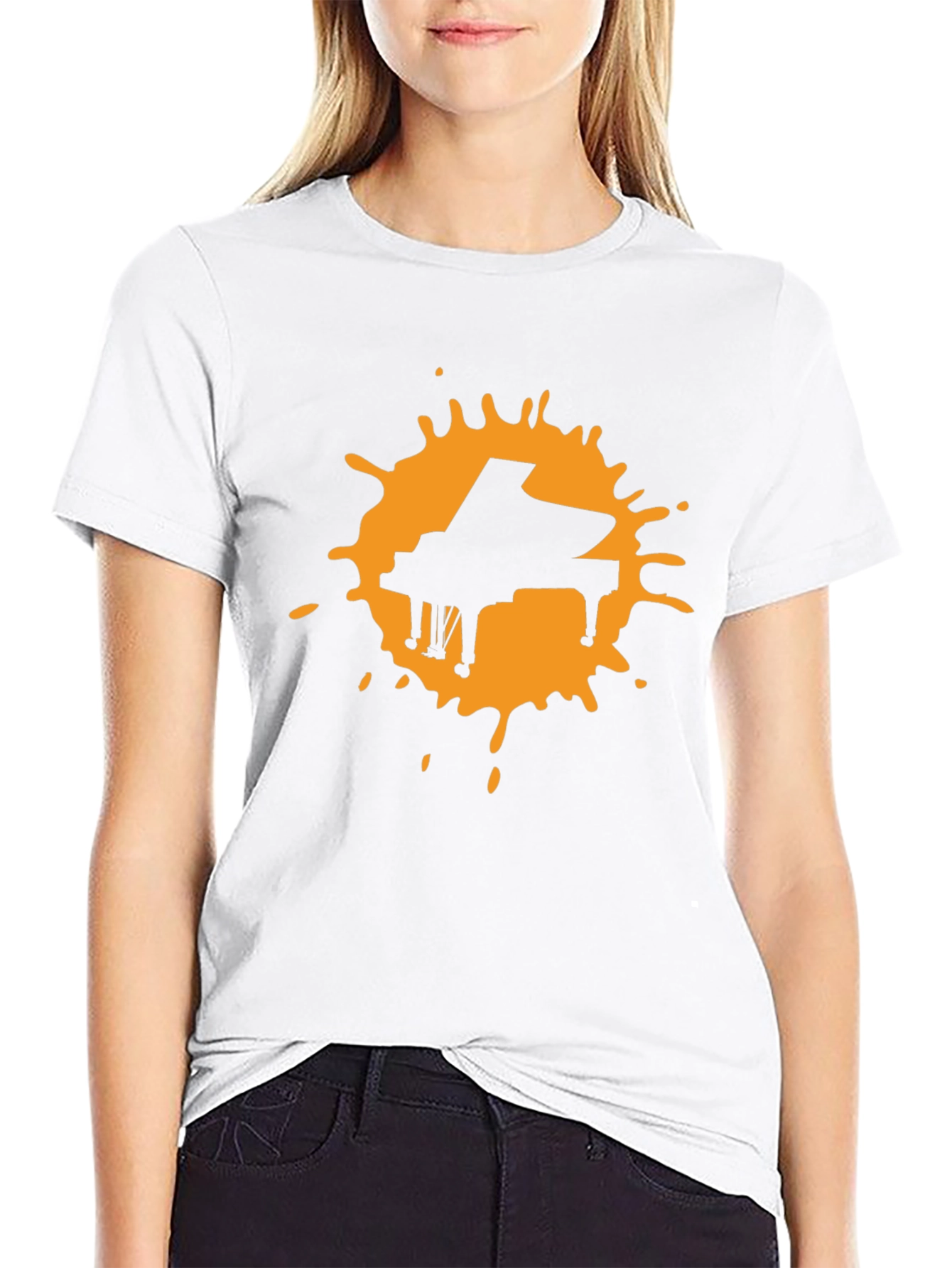 Piano Splash Black Graphic Tee