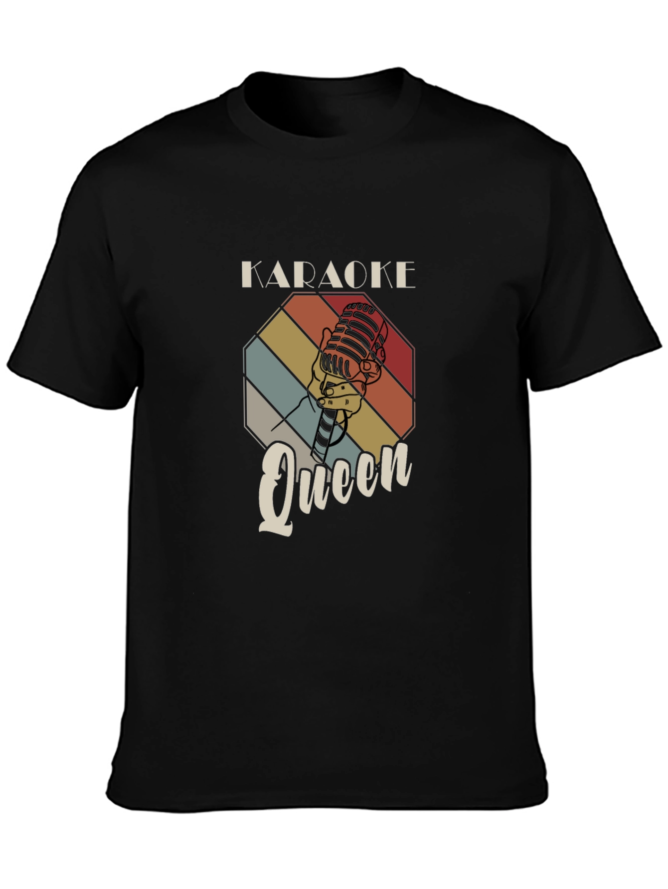 Karaoke Queen T-Shirt - Retro Microphone Design