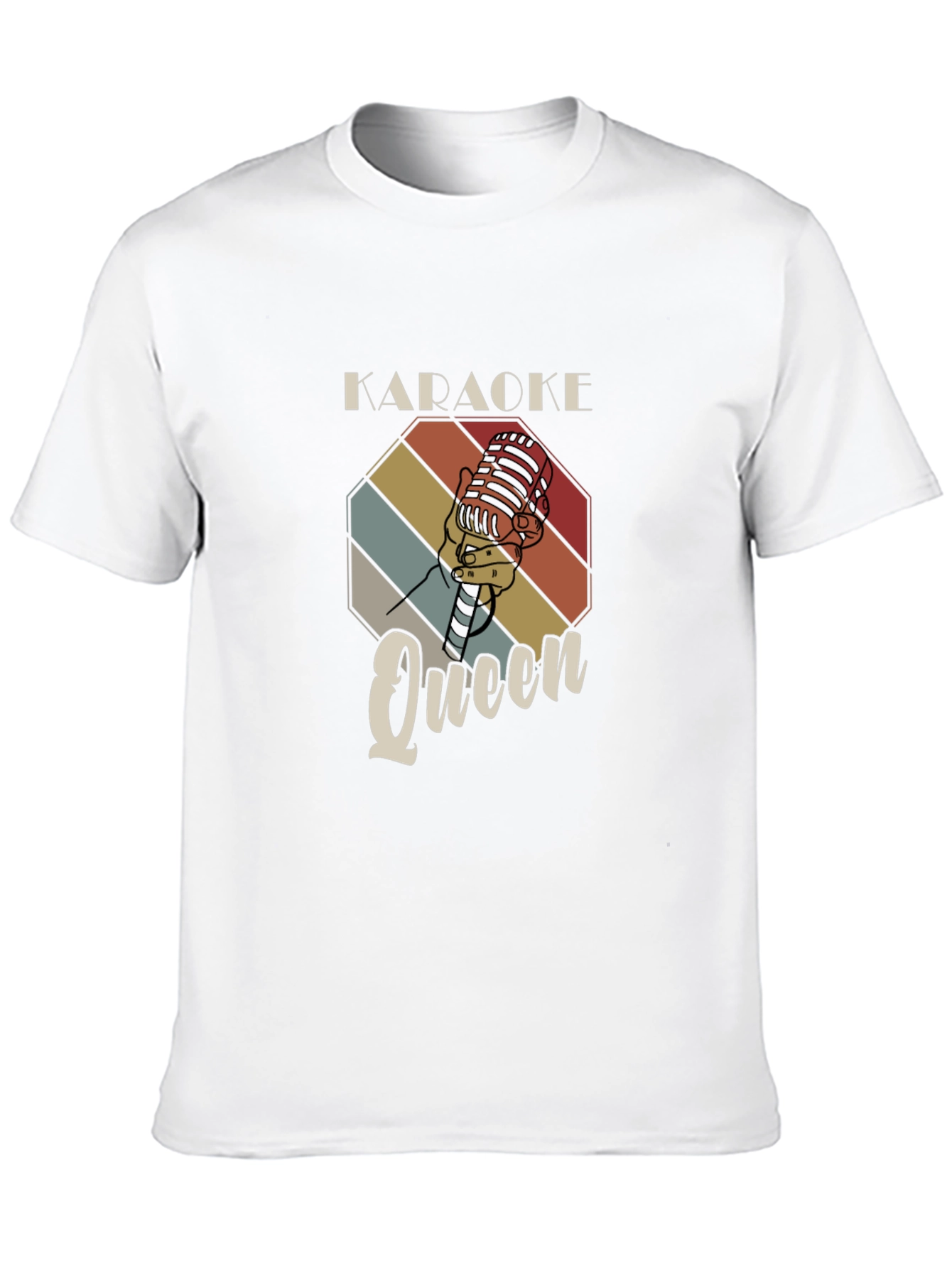 Karaoke Queen T-Shirt - Retro Microphone Design