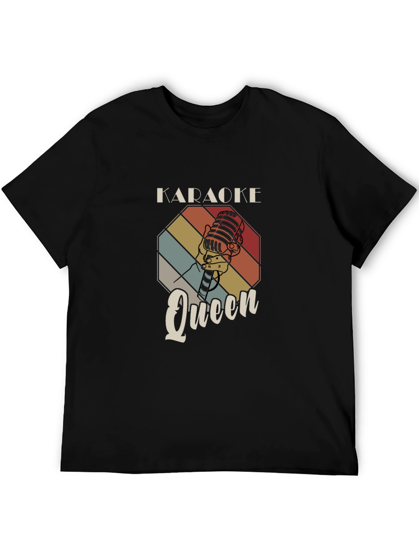 Karaoke Queen T-Shirt - Retro Microphone Design