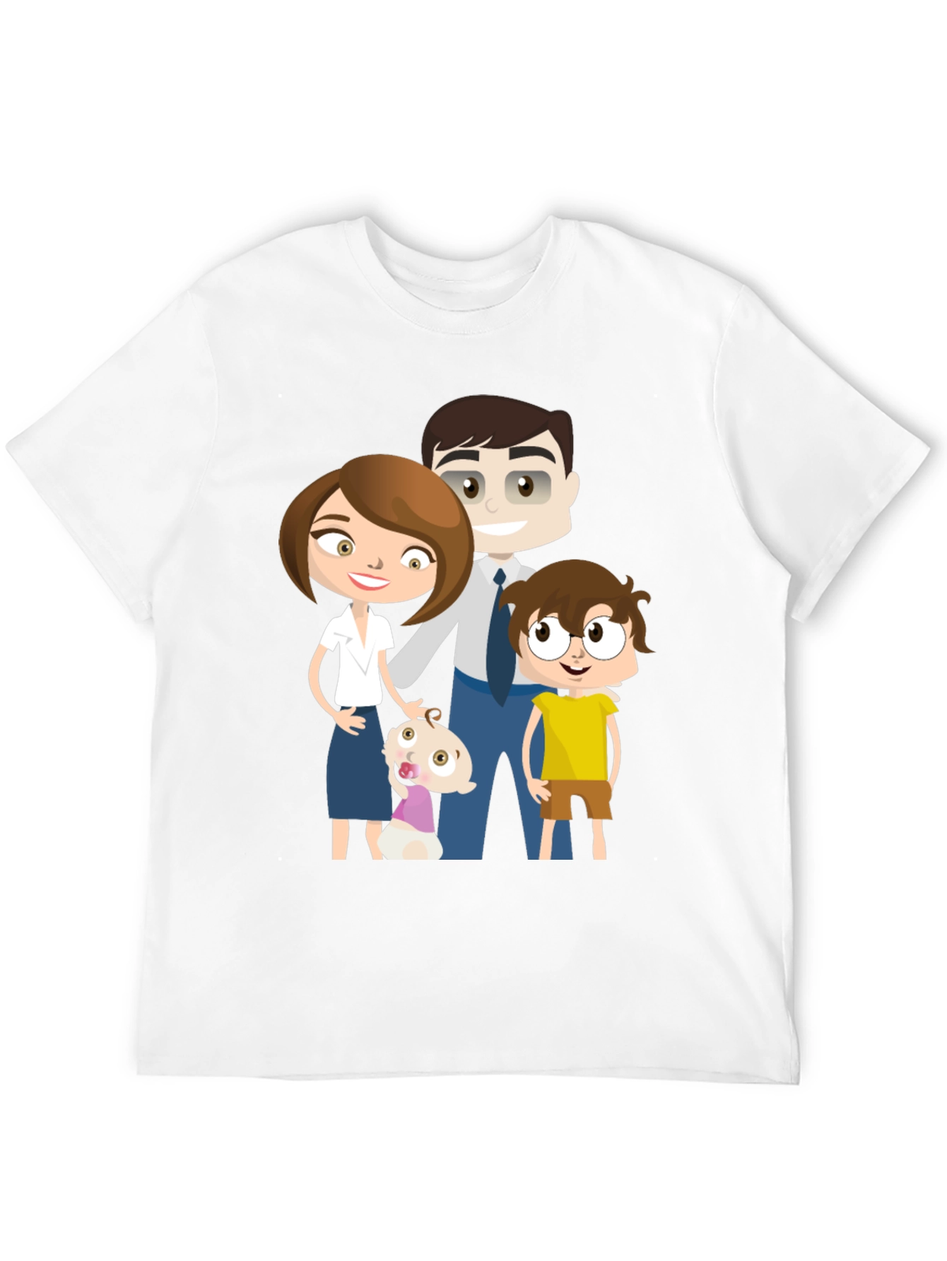 Cartoon Family Black T-Shirt